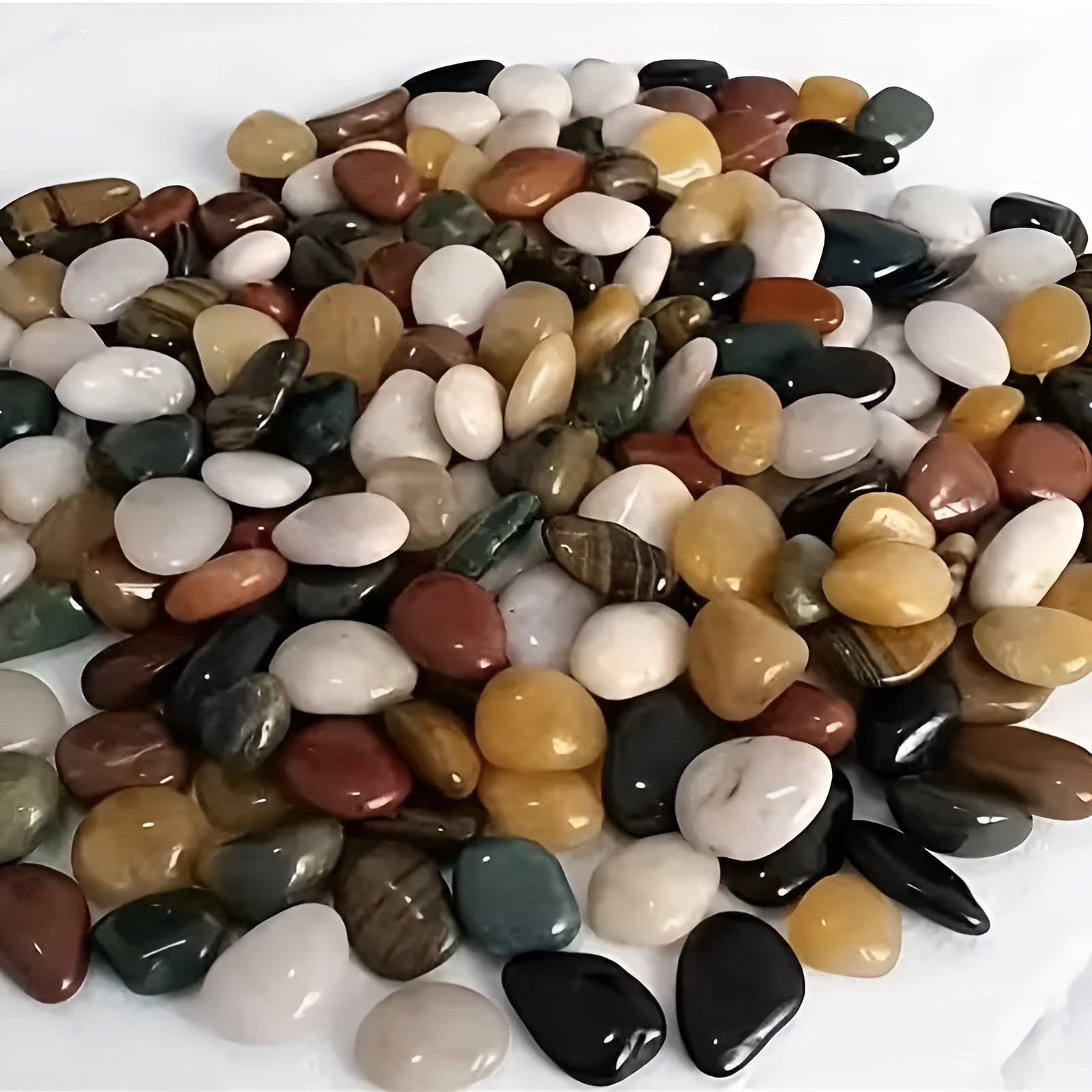 Polierte Dekosteine (900 g) – Natürliche Zierkiesel für Aquarium Blumentöpfe & Gartendeko - Wohnzubehör