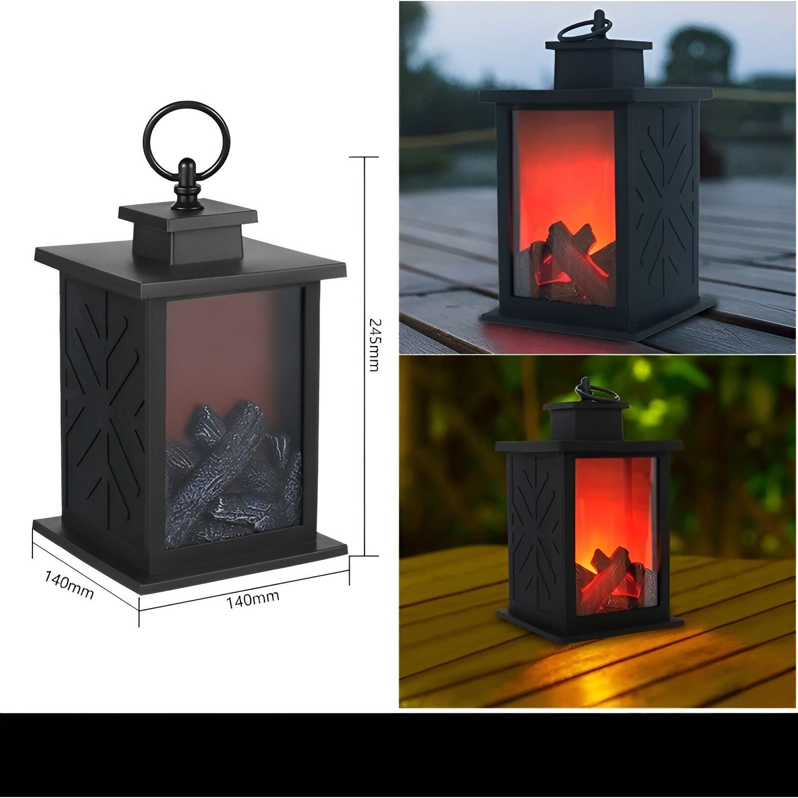 RadiantFlame Lamp - Kamin Flamme LED Laterne Nachtlicht