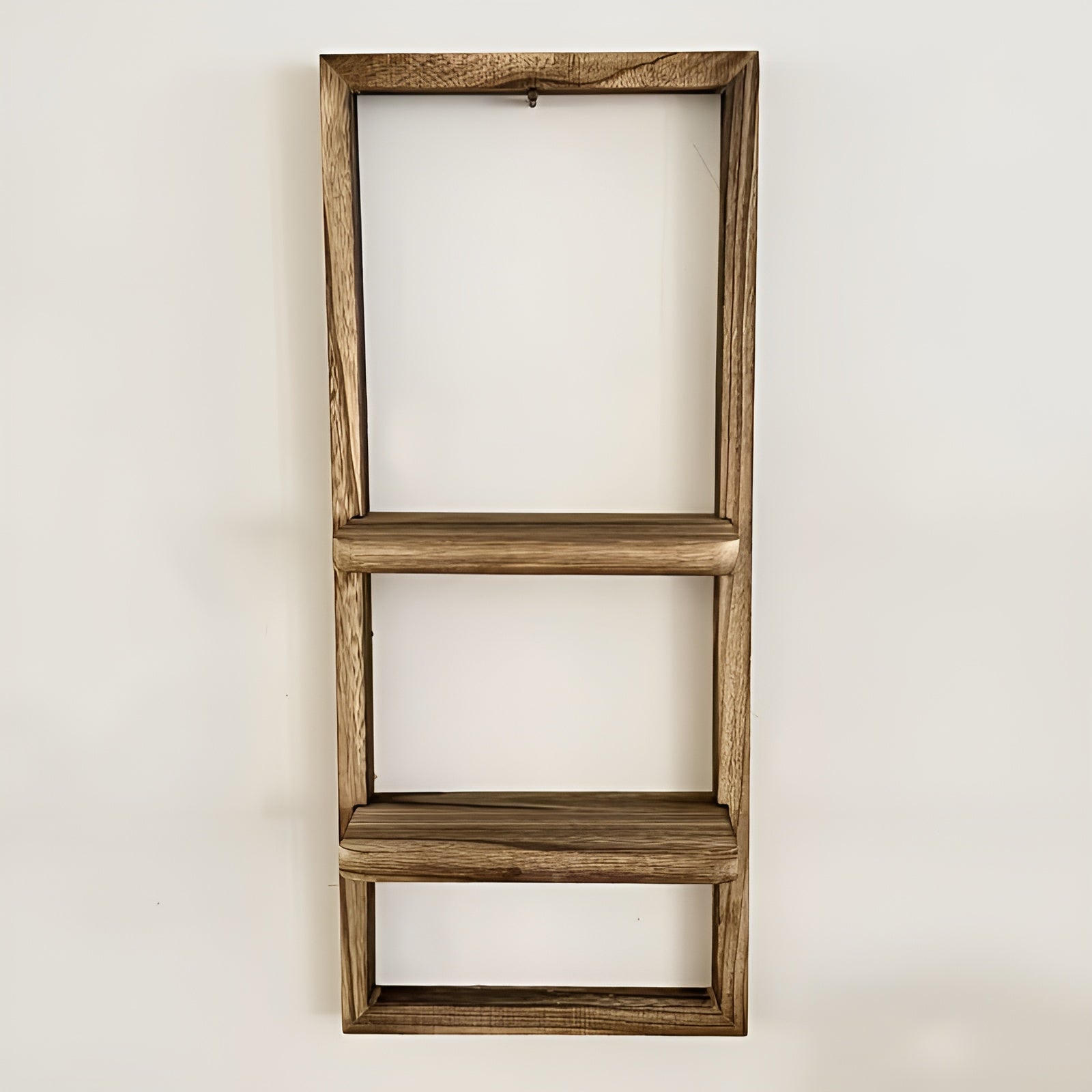 Holz-Wandregal für Blumentöpfe – Rustikales Design mit Doppellagiger Ablage | Dekorativ für Wohnzimmer & Balkon