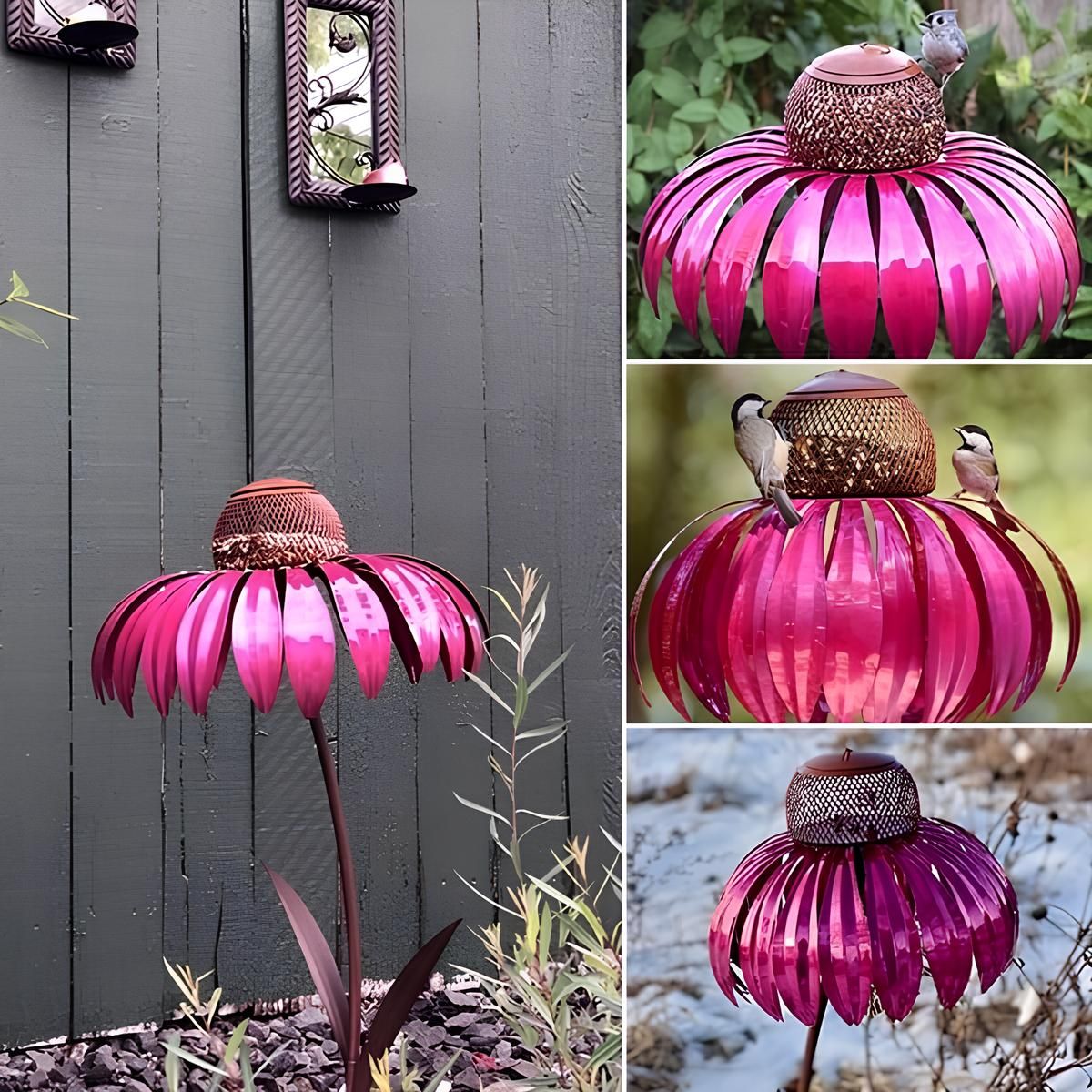 GardenGlow Futterstelle - Sonnenhut Vogelhaus Garten Deko Elegare