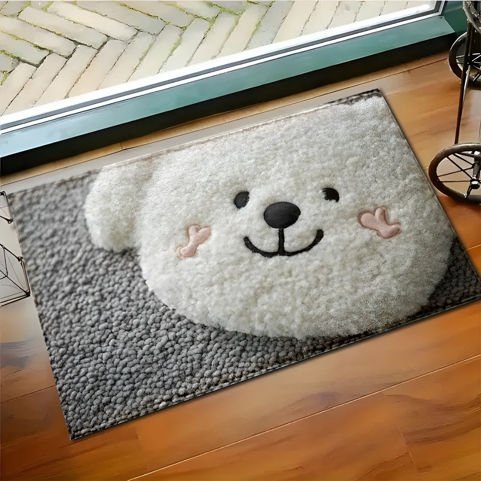 Badezimmerteppich mit Bärenmotiv – Weich & Rutschfest | Dekorative Matte für Zuhause