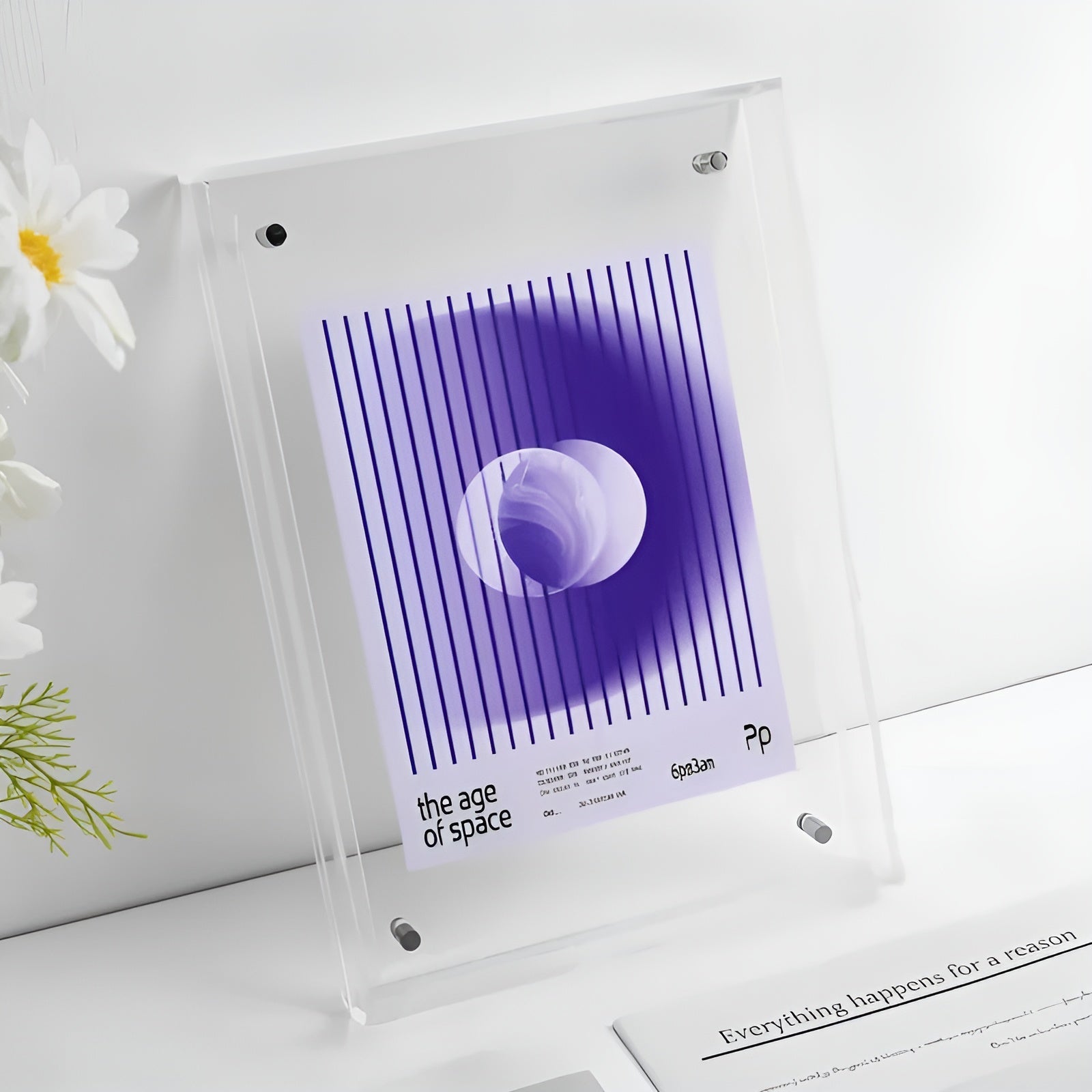 Acryl Bilderrahmen – Neon Design im Stil der 80er | Modern und Dekorativ - 16x21cm / Transparent - Bilderrahmen