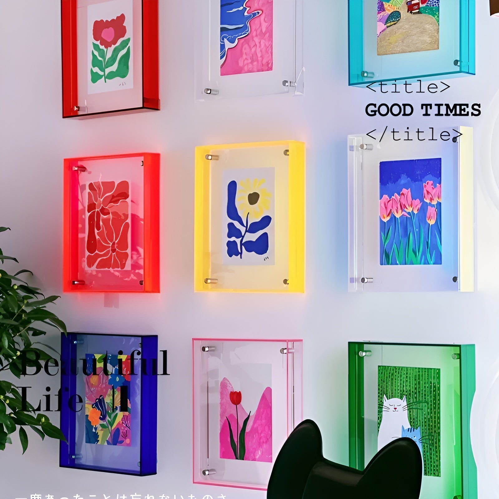 Acryl Bilderrahmen – Neon Design im Stil der 80er | Modern und Dekorativ - Bilderrahmen