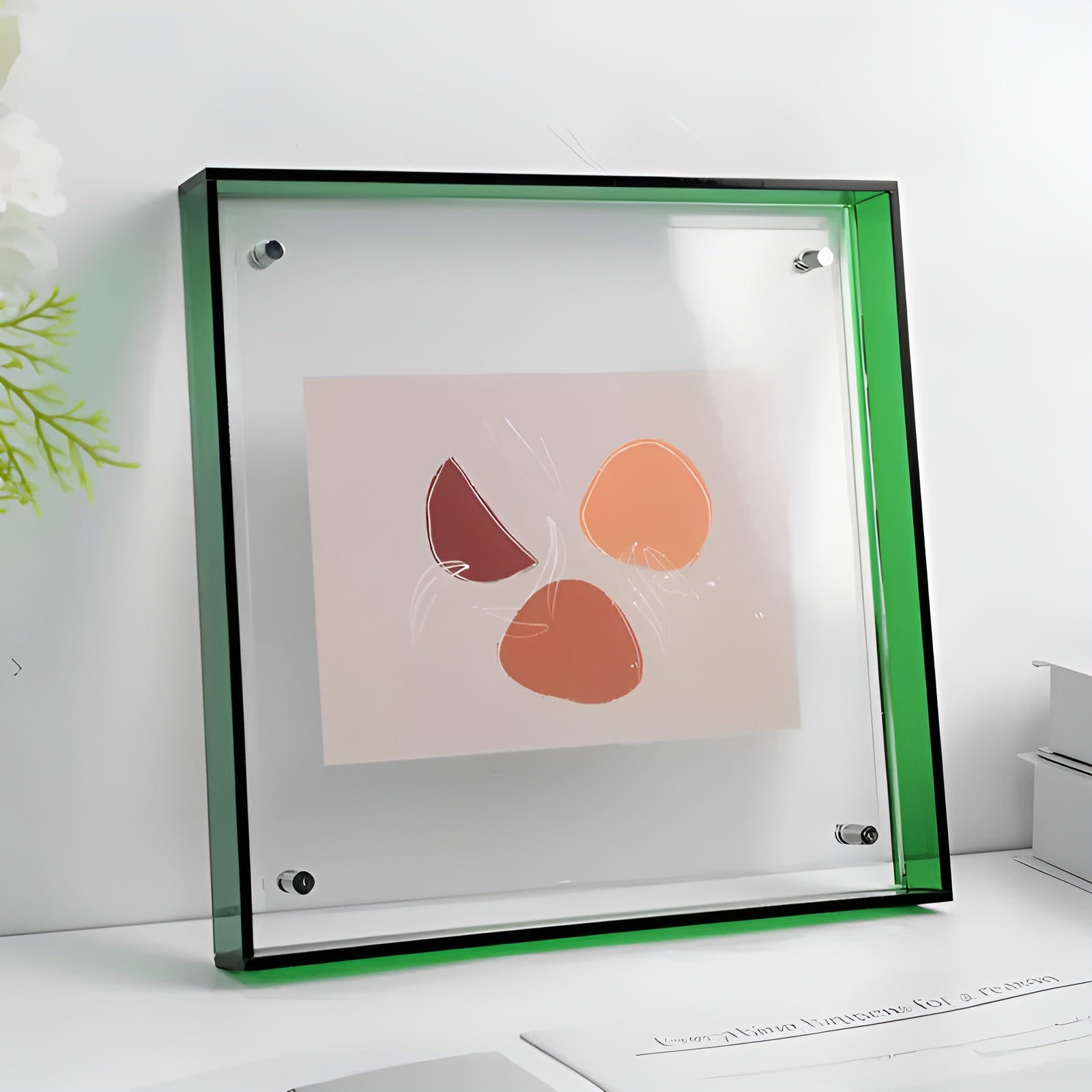 Acryl Bilderrahmen – Neon Design im Stil der 80er | Modern und Dekorativ - 16x21cm / Grün - Bilderrahmen