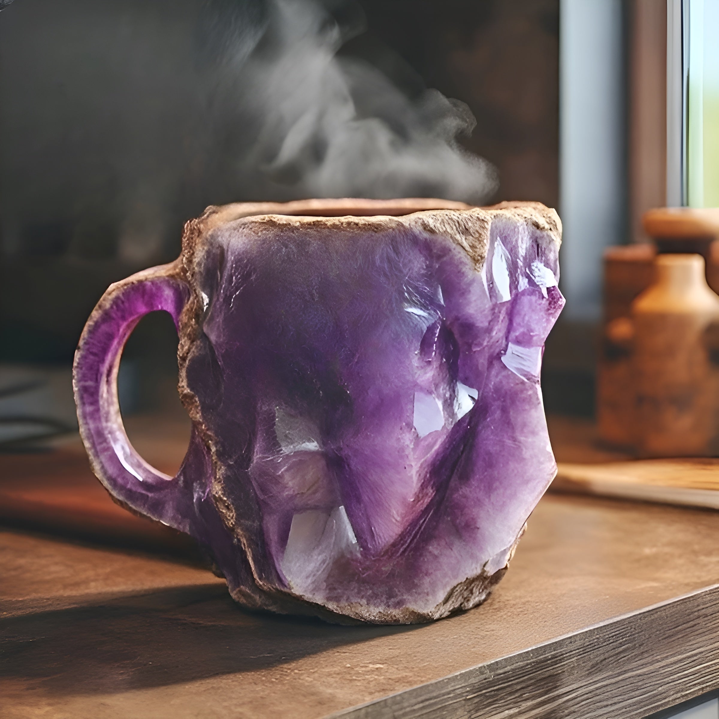 Handgemachte Kaffeetassen – Isolierend & Mikrowellengeeignet | Aus Mineral-Kristall