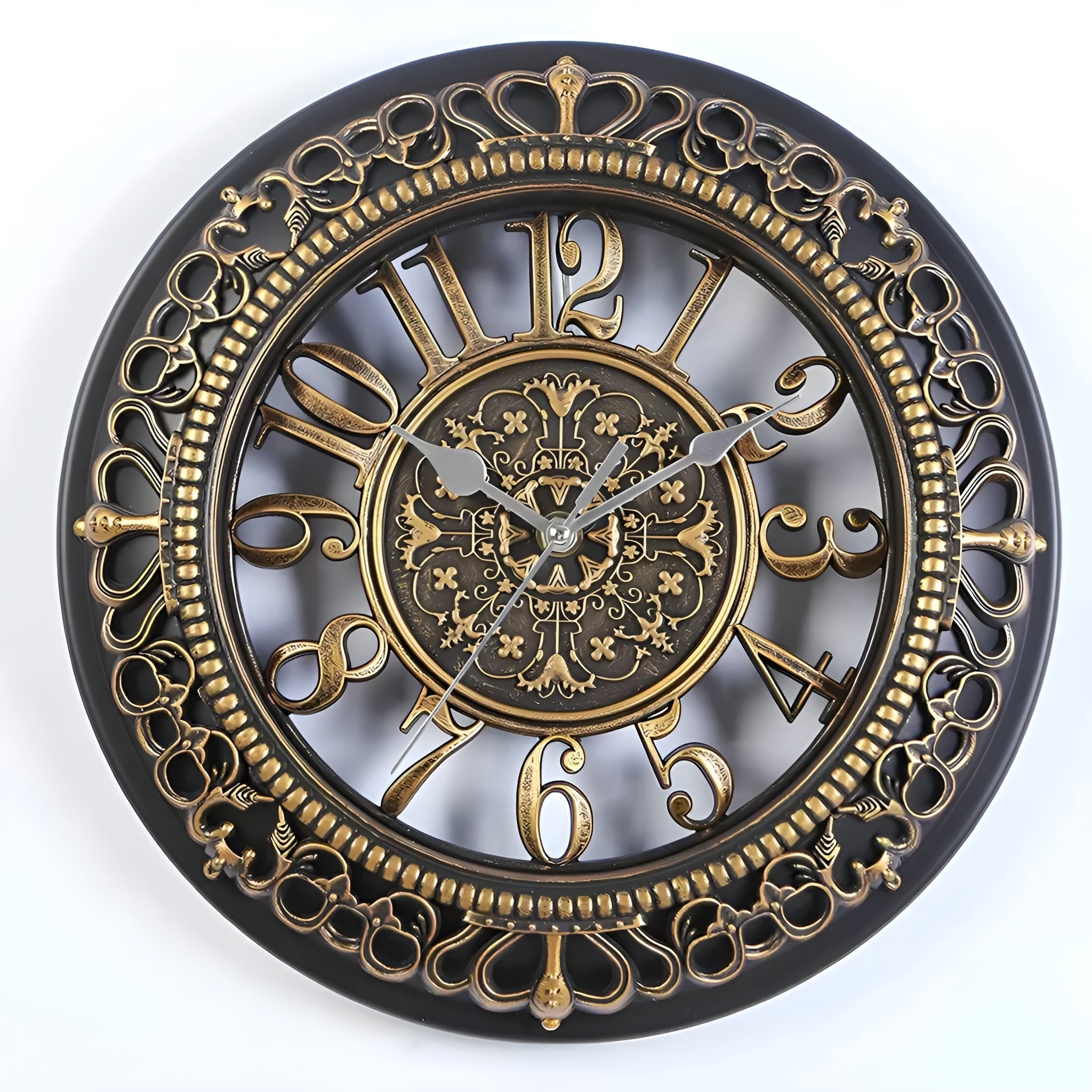 Antike Wanduhr – Klassisches & Stilvolles Wohnaccessoire | Perfekt für Zuhause - Gold - Wanduhr