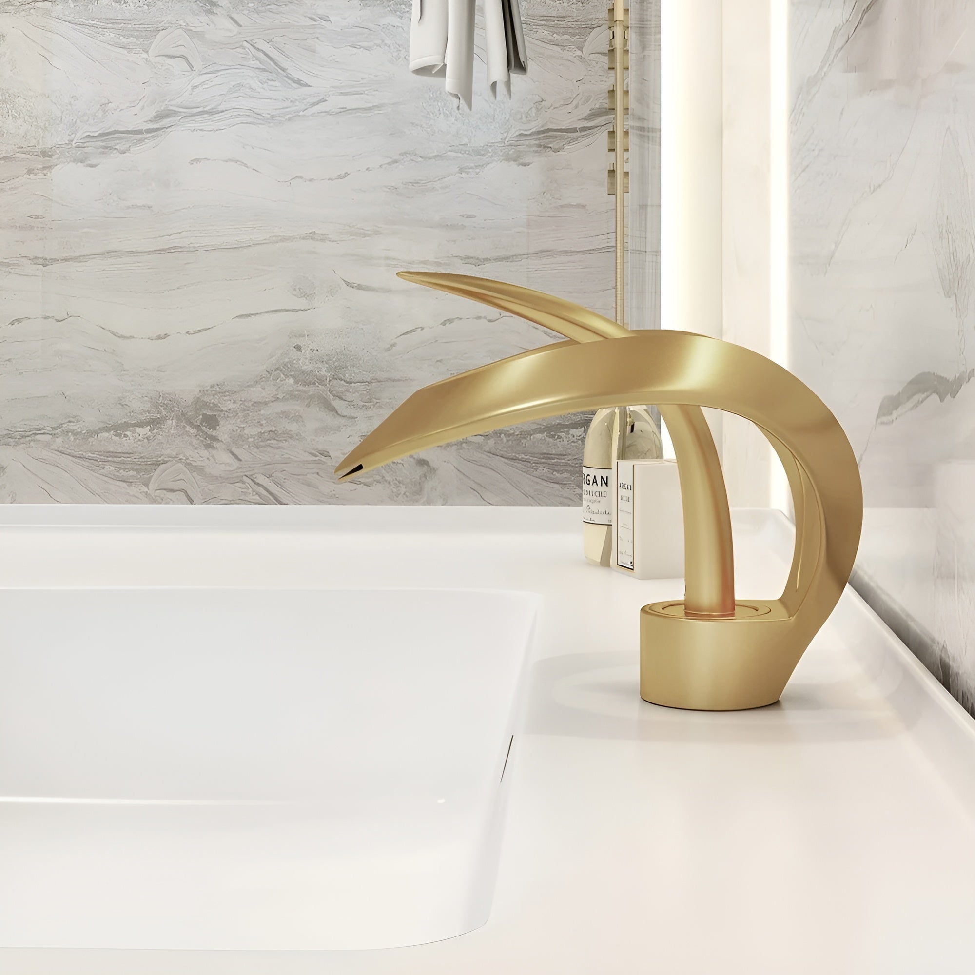 AquaGleam - Badezimmer-Waschbeckenarmatur Minimalistischer Stil - Wasserhahnarmatur