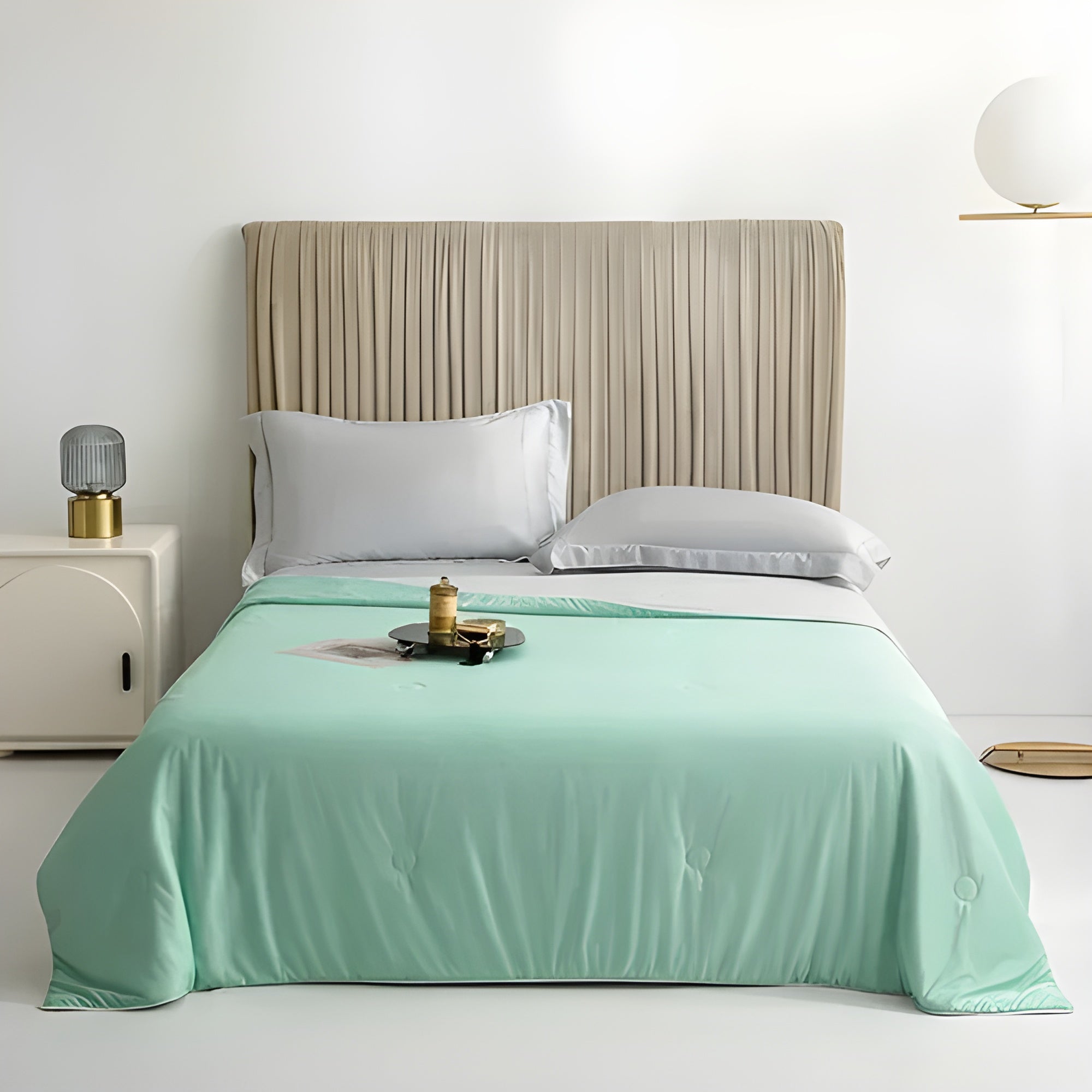 Atmungsaktive Kühldecke – Leichte Sommerdecke für optimalen Schlafkomfort - Aquagrün / 150x200cm - Decke