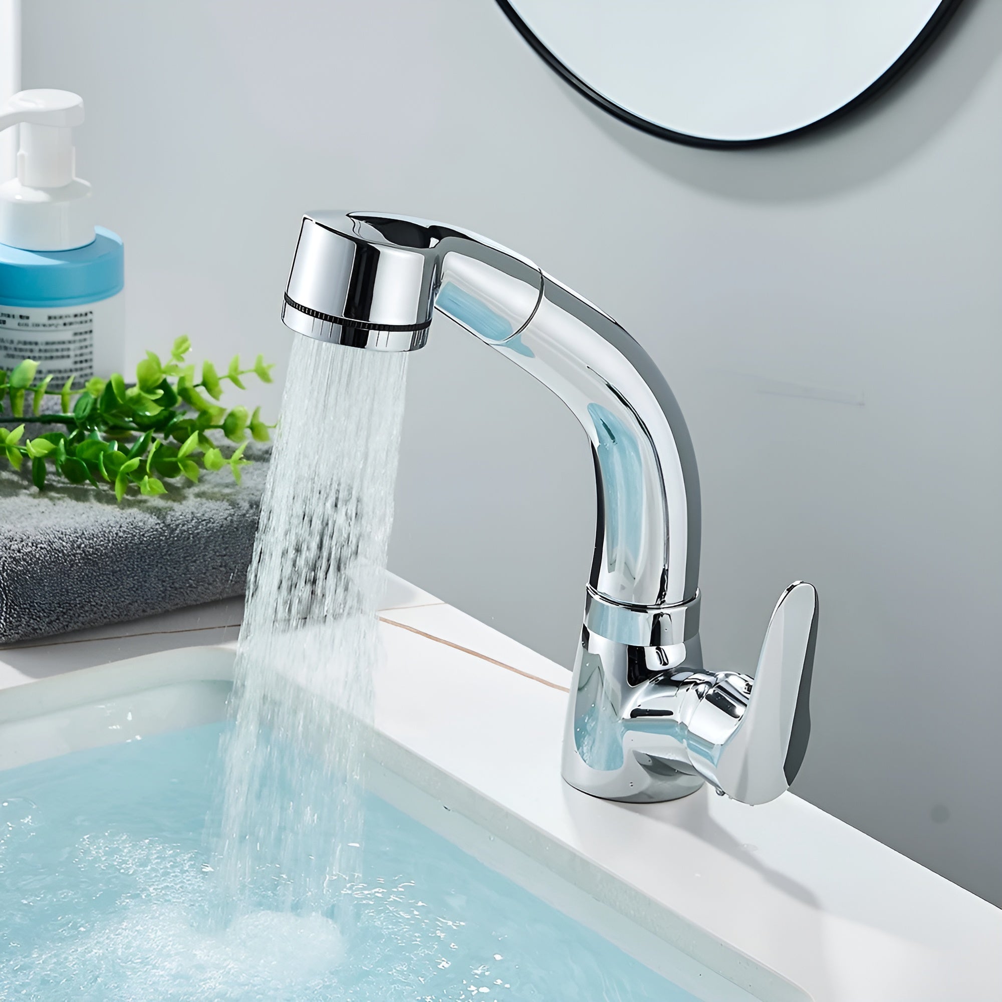 Ausziehbare Waschbeckenarmatur – Flexibel Verstellbar & Elegantes Design | Perfekt für Bad und Gäste-WC - Küchenarmatur