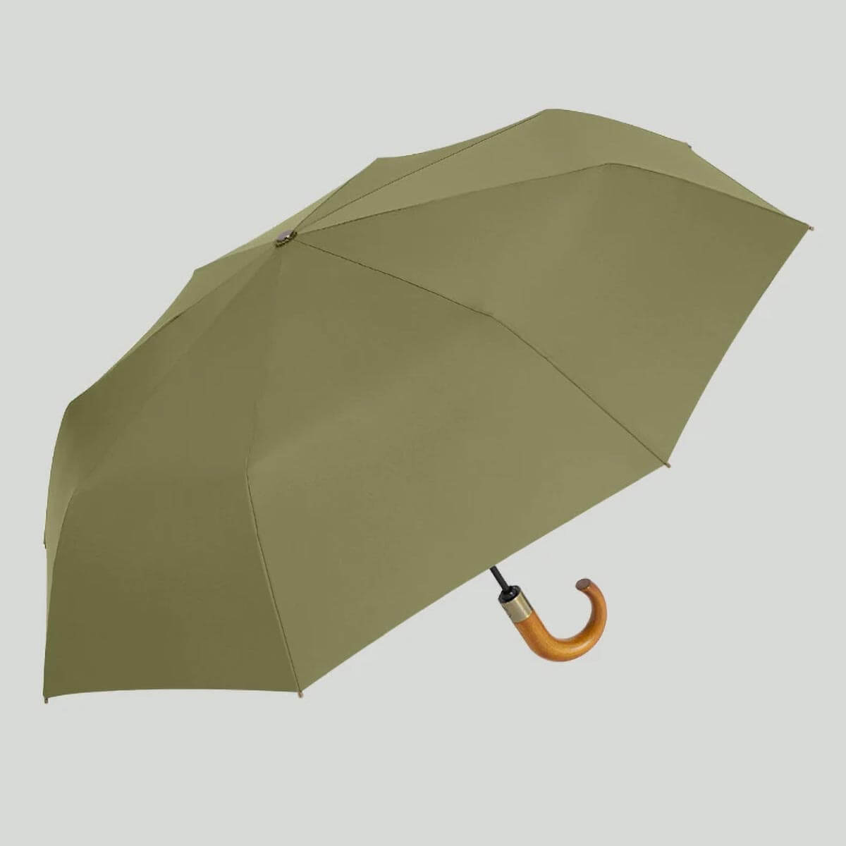 Automatik Taschenschirm mit Holzgriff – Sturmfest 105 cm - Regenschirme