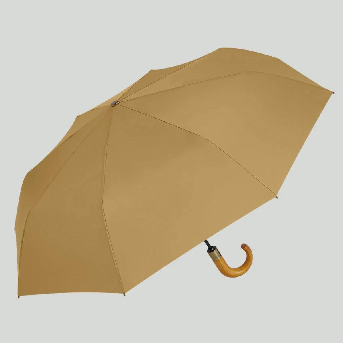 Automatik Taschenschirm mit Holzgriff – Sturmfest 105 cm - Regenschirme