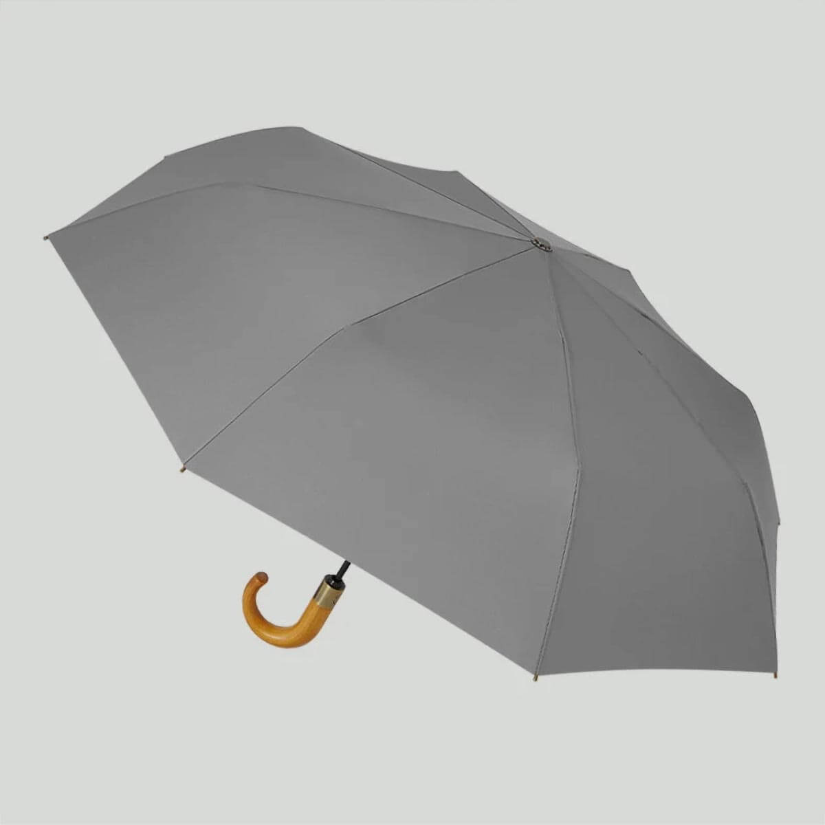 Automatik Taschenschirm mit Holzgriff – Sturmfest 105 cm - Regenschirme