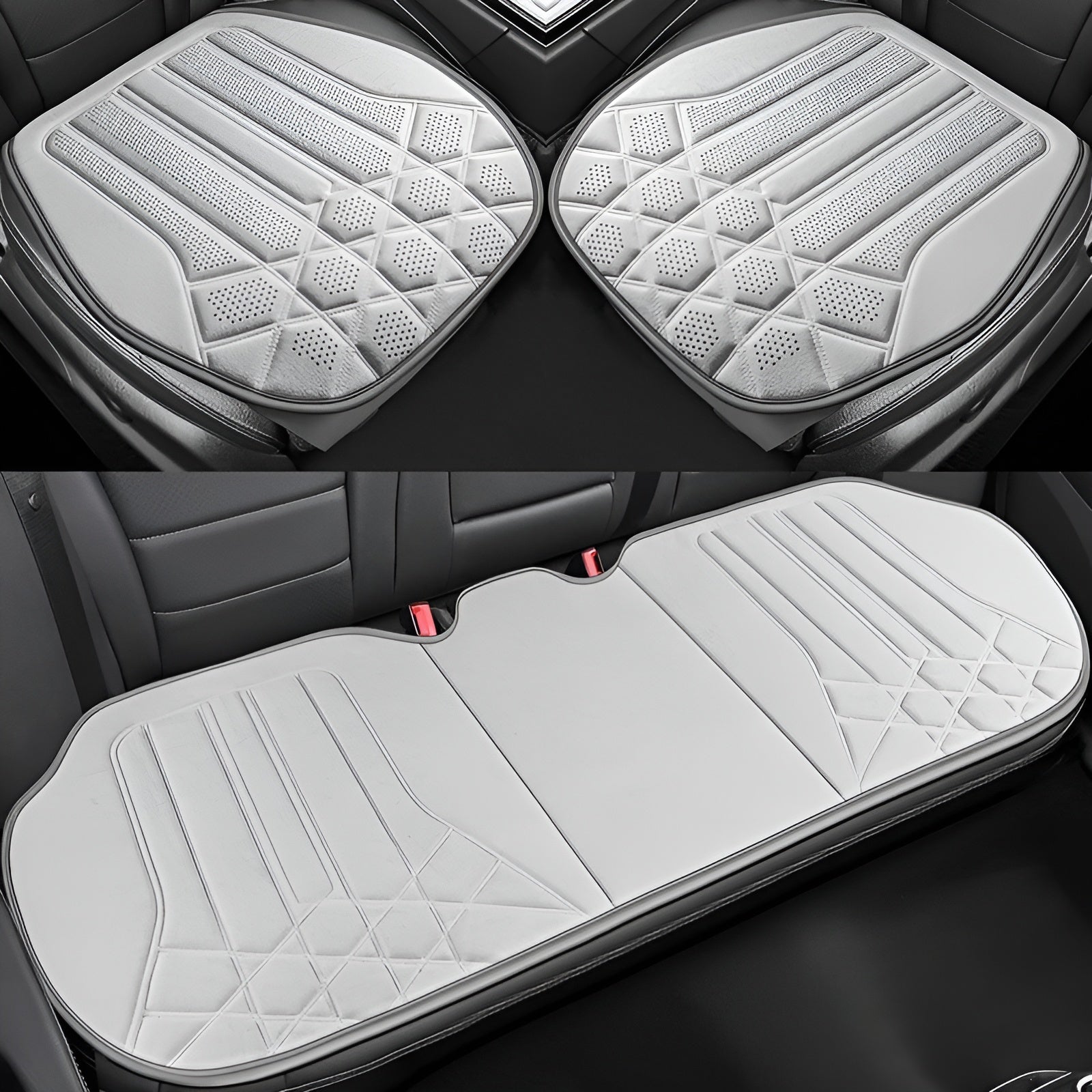 Autositzbezüge aus Velours – Atmungsaktiv und Schützend | Komplettset mit Sitzkissen für Universelle Passform - 1