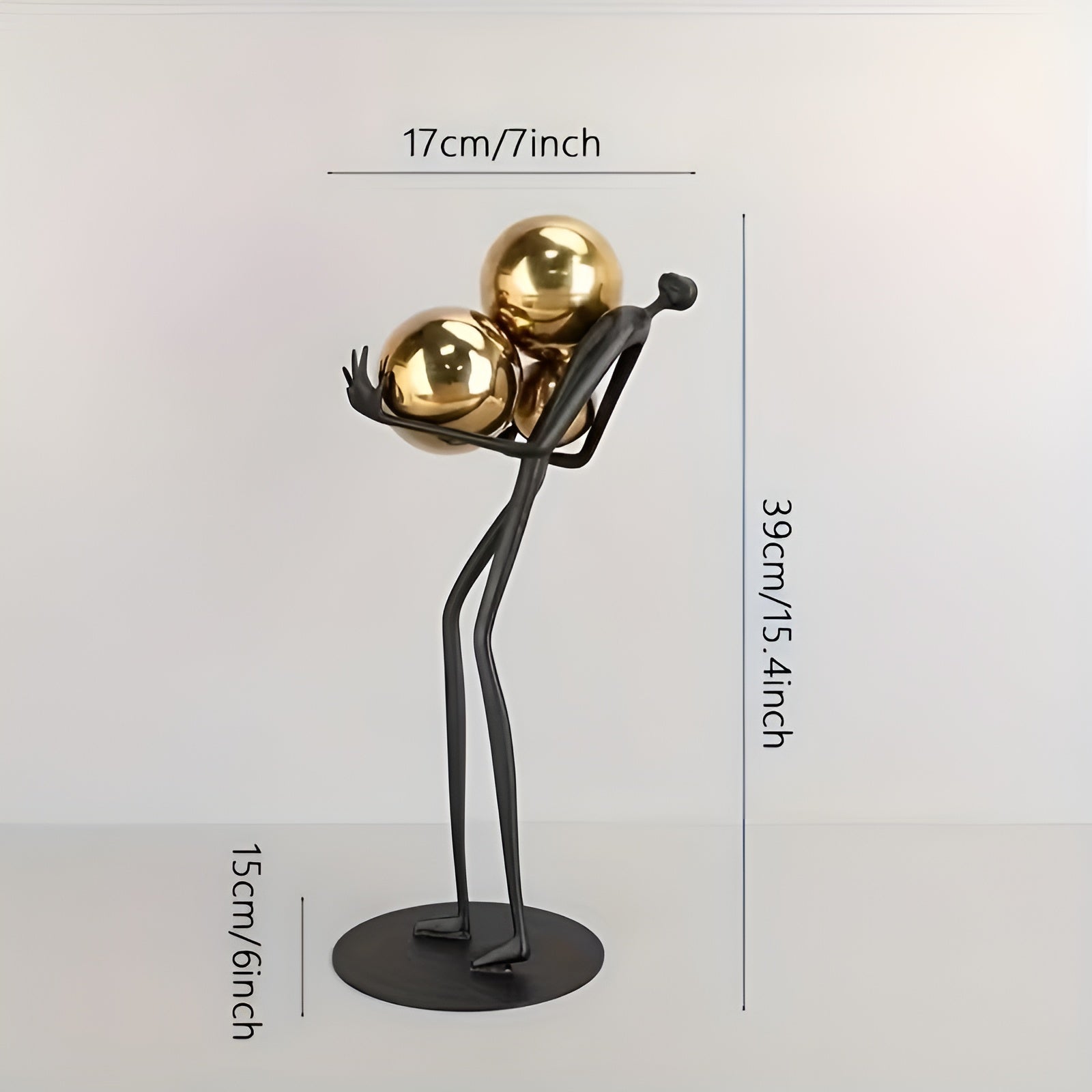 Metall Kugelhalter Skulptur – Modernes Minimalistisches Design | Dekorativ für Innen- und Außenbereich - Schwarz