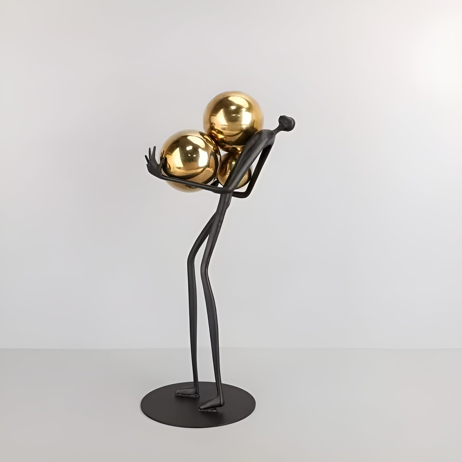 Metall Kugelhalter Skulptur – Modernes Minimalistisches Design | Dekorativ für Innen- und Außenbereich - Schwarz