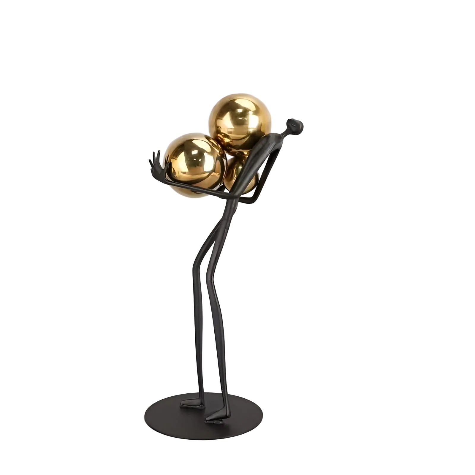 Metall Kugelhalter Skulptur – Modernes Minimalistisches Design | Dekorativ für Innen- und Außenbereich - Schwarz