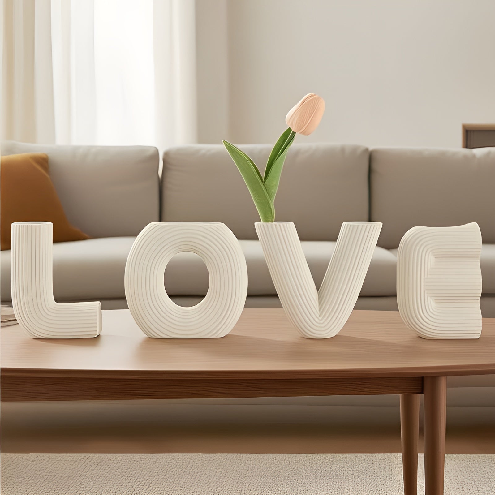 4er Set Deko-Figuren Liebe – Dekoratives Kunststoff-Design | Perfekt für Wohnraum Regal & Geschenk - Dekofigur