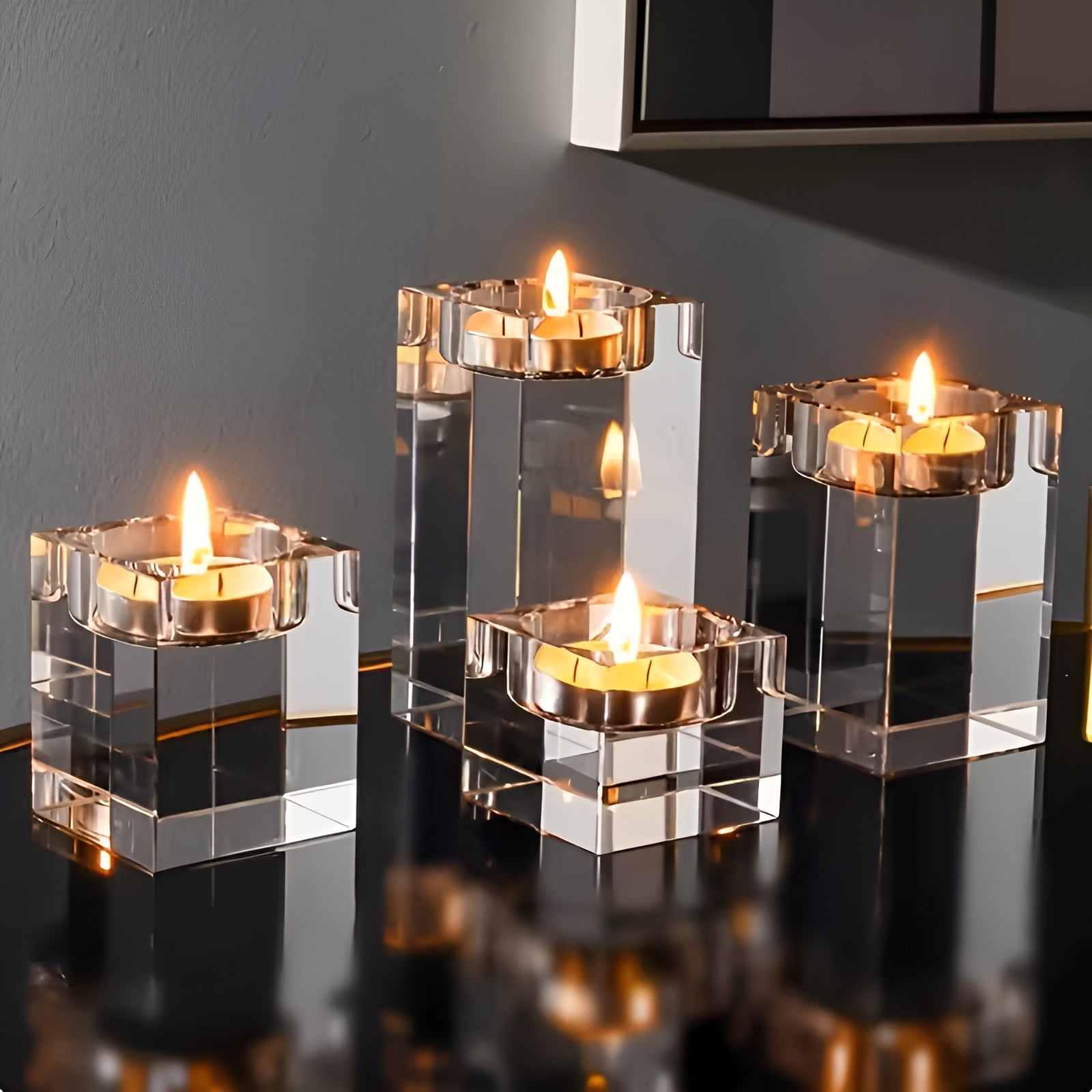 Kristall-Kerzenhalter – Elegante und Dekorative Wohnraum-Deko | Hochwertiges Glasdesign - Wohnzubehör