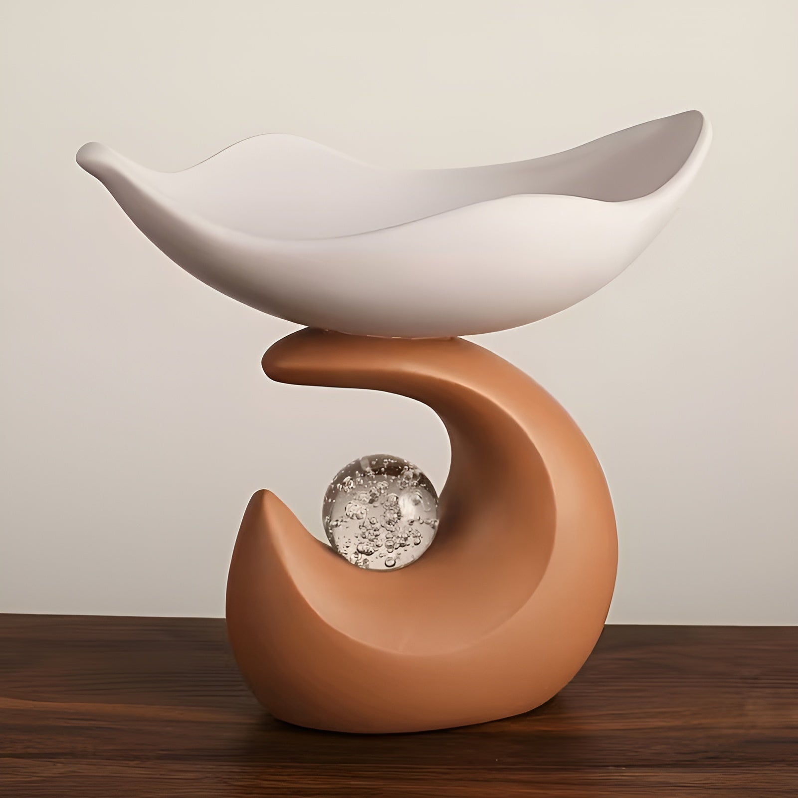 Organizer-Schale aus Kunstharz – Modernes Wellen-Design | Stilvolle Ablage für Schlüssel Brille & Schmuck - Weißes