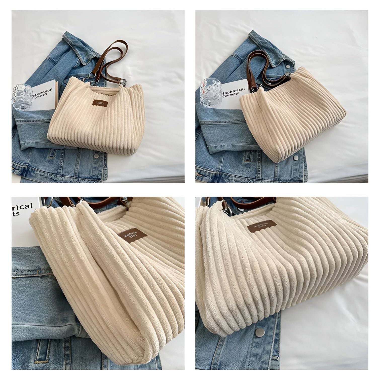 Carla Bag - Corduroy Feminine Luxus-Umhängetasche - Elegare