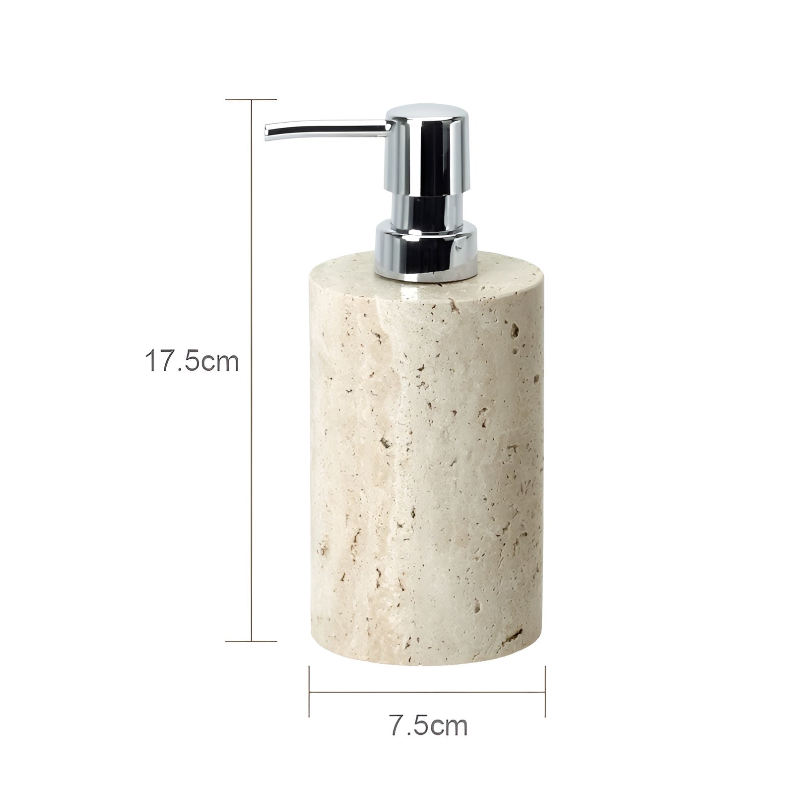 Badezimmer-Set aus Travertin – Edle Accessoires aus Naturstein | Seifenspender Seifenschale Diffusor & Ablage