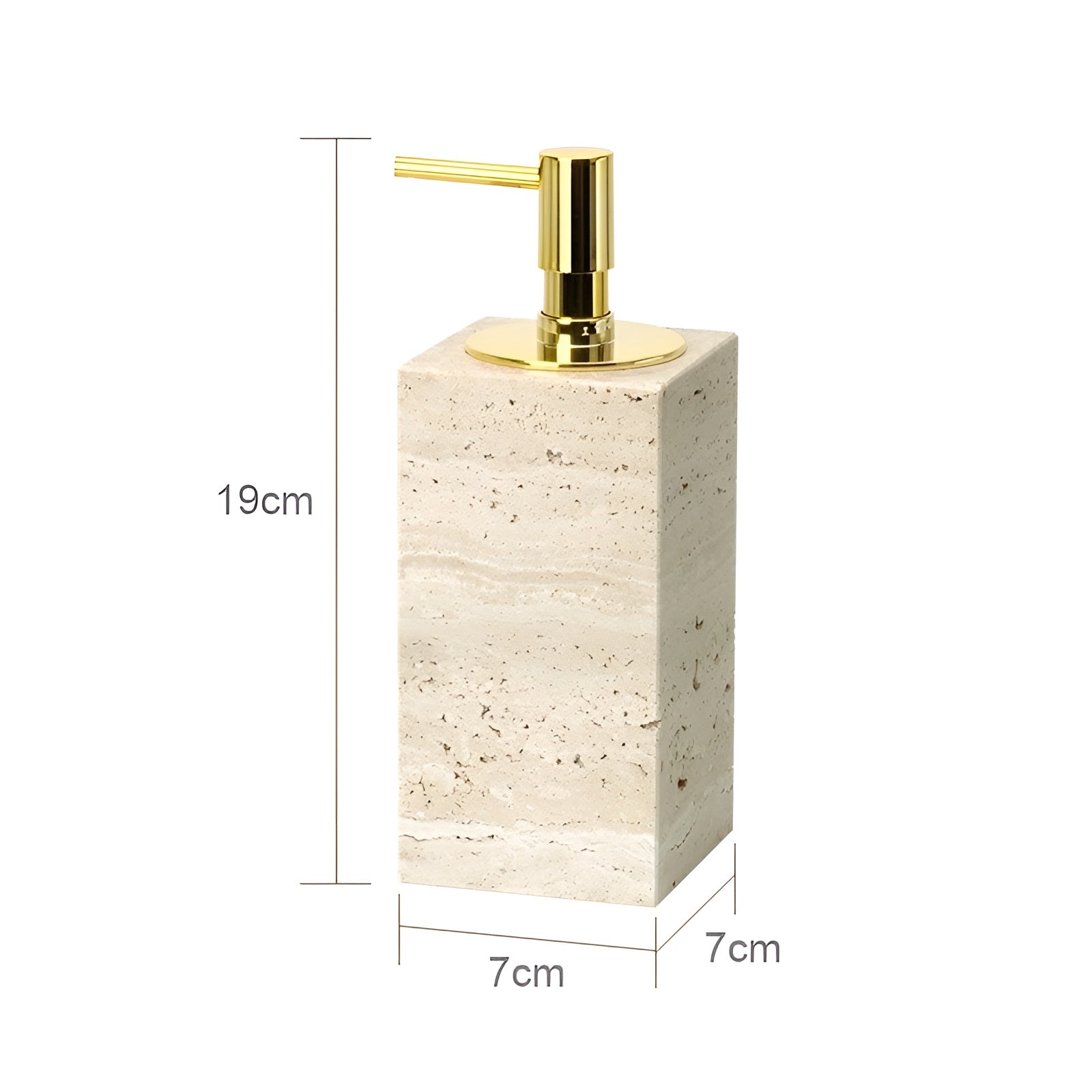 Badezimmer-Set aus Travertin – Edle Accessoires aus Naturstein | Seifenspender Seifenschale Diffusor & Ablage