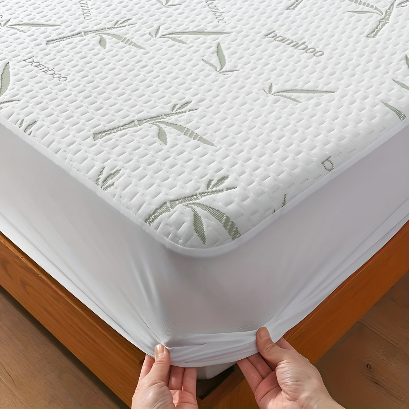 Bambus-Matratzenschoner – Atmungsaktiver Kühlbezug für erholsamen Schlaf - Doppelbett - Matratze