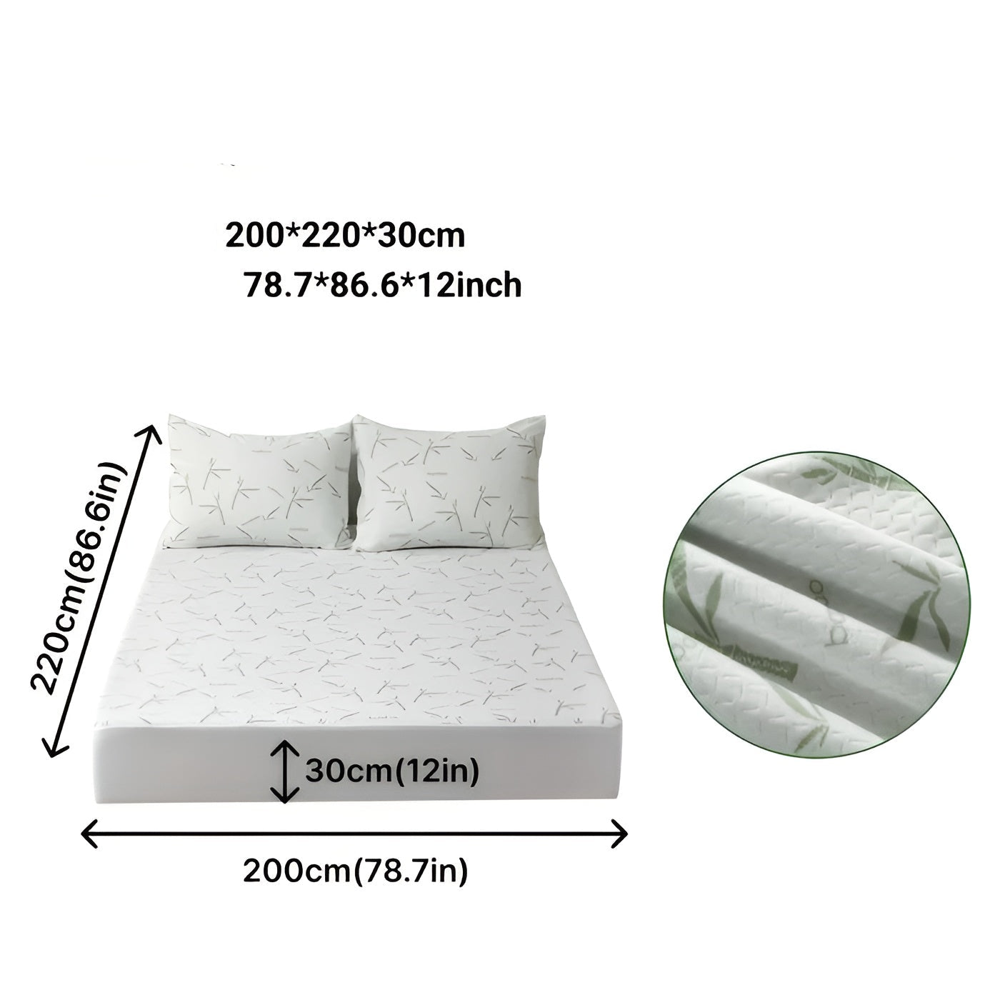 Bambus-Matratzenschoner – Atmungsaktiver Kühlbezug für erholsamen Schlaf - 200x220cm - Matratze