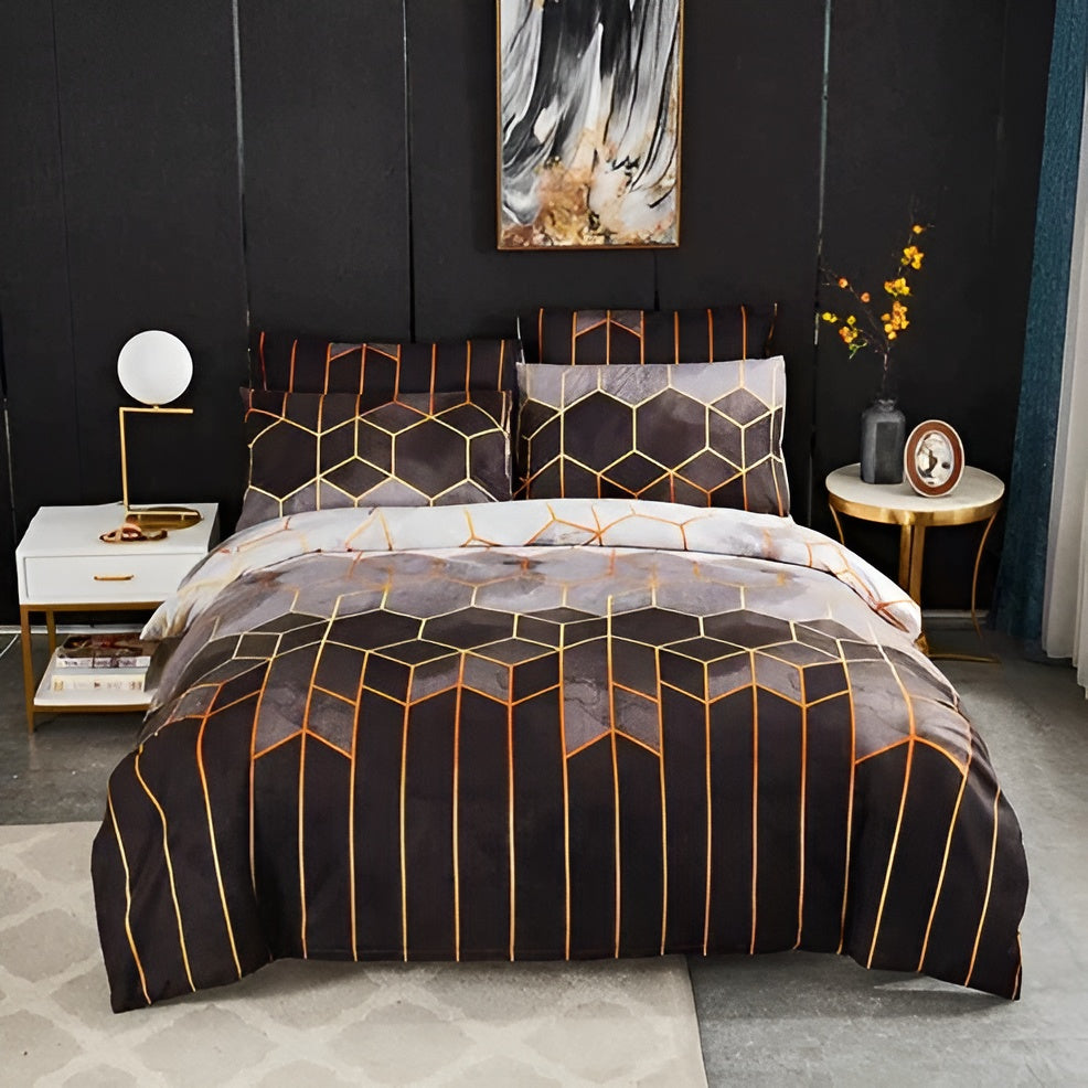 Baumwoll-kühlbettdecke – Bettbezug MIT Geometrischem Muster Kühlend Und Atmungsaktiv - Grau / 135 x 200cm Bettbezug + 2