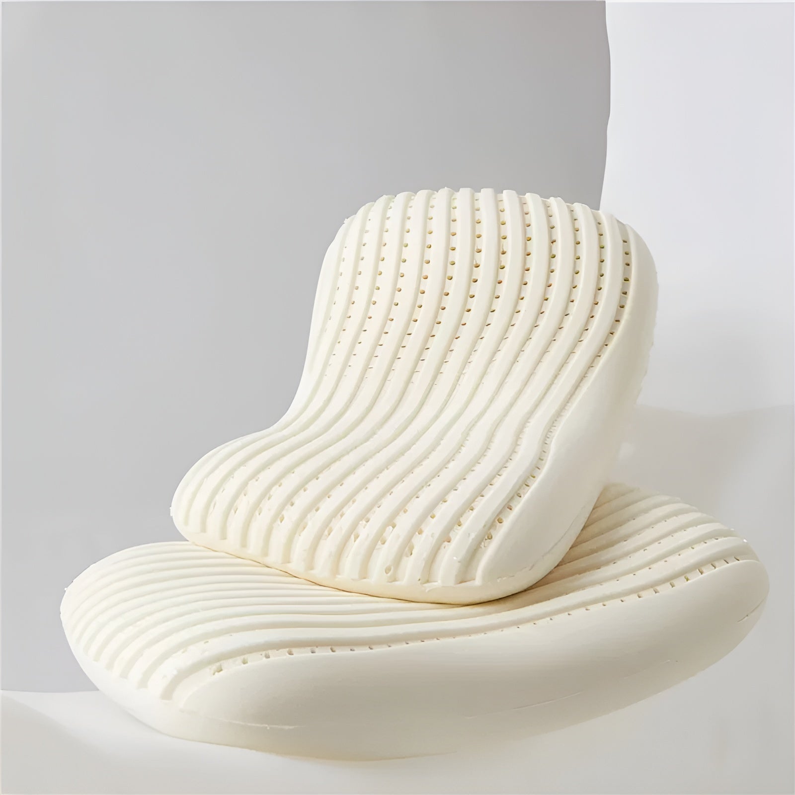 Baumwollbezug Naturlatex-Kissen – Ergonomisches Nackenstützkissen | Atmungsaktiv & für Seiten-/Rückenschläfer