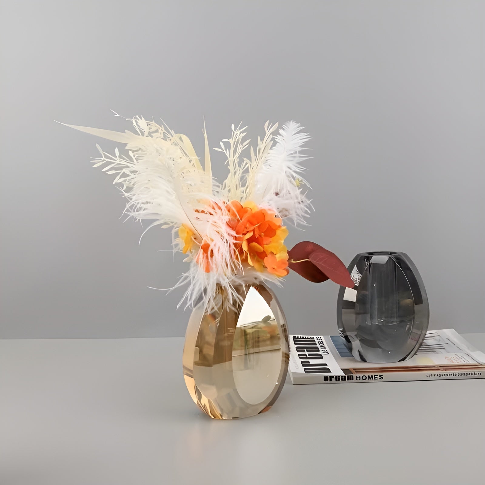 Kristallvase in Tropfenform – Elegant und Zeitlos | Dekorativ für Tisch und Wohnzimmer - Transparent - Vase