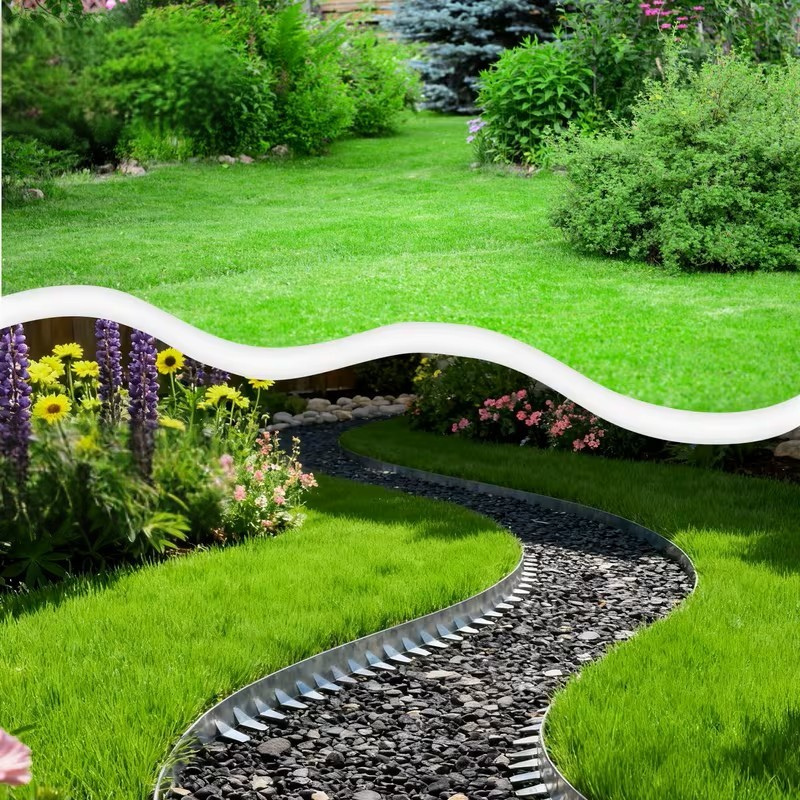 Beeteinfassung Metall 5er Set – Wetterfest und Einfach zu Montieren | Für Garten Rasen und Blumenbeete - Wohnen