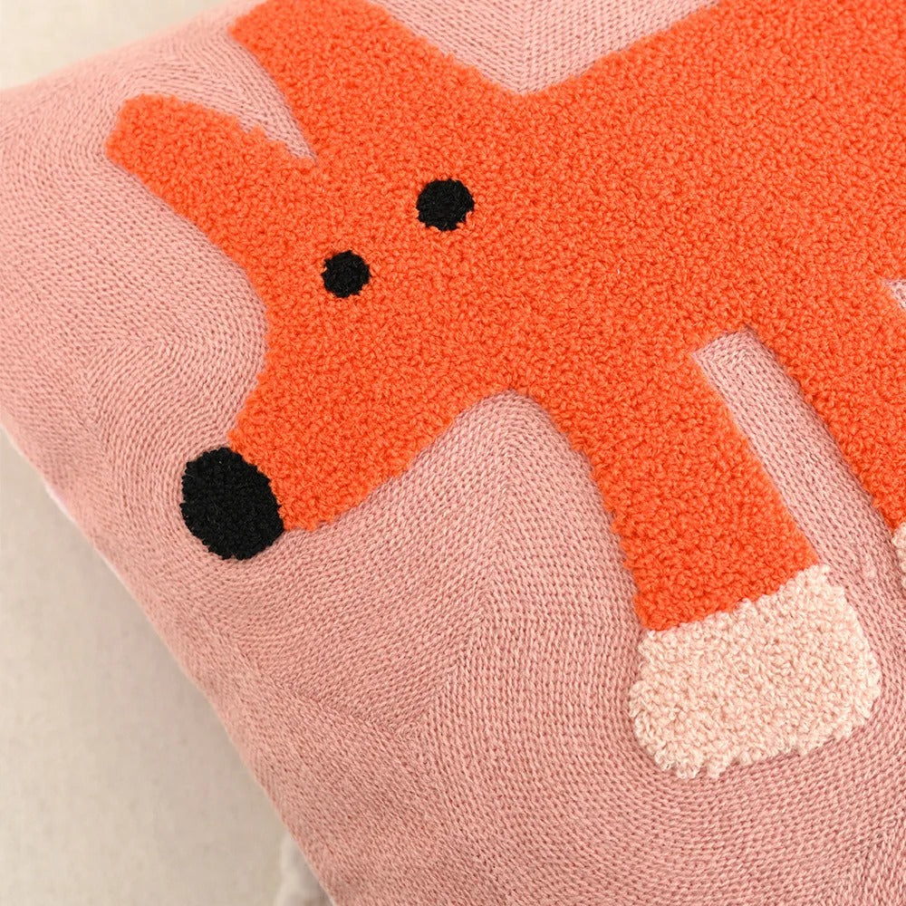 Bestickter Kissenbezug mit Tiermotiv – 45x45 cm - Kissenbezüge und Kissenhüllen