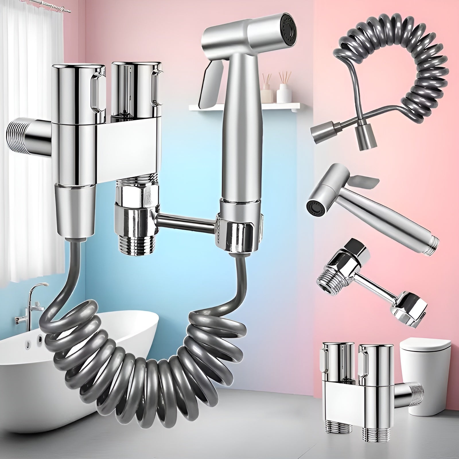 Bidet Handbrause Set – Hygienische Reinigung und Vielseitig | Edelstahl Für Badezimmer und WC - Bidet-Duschen