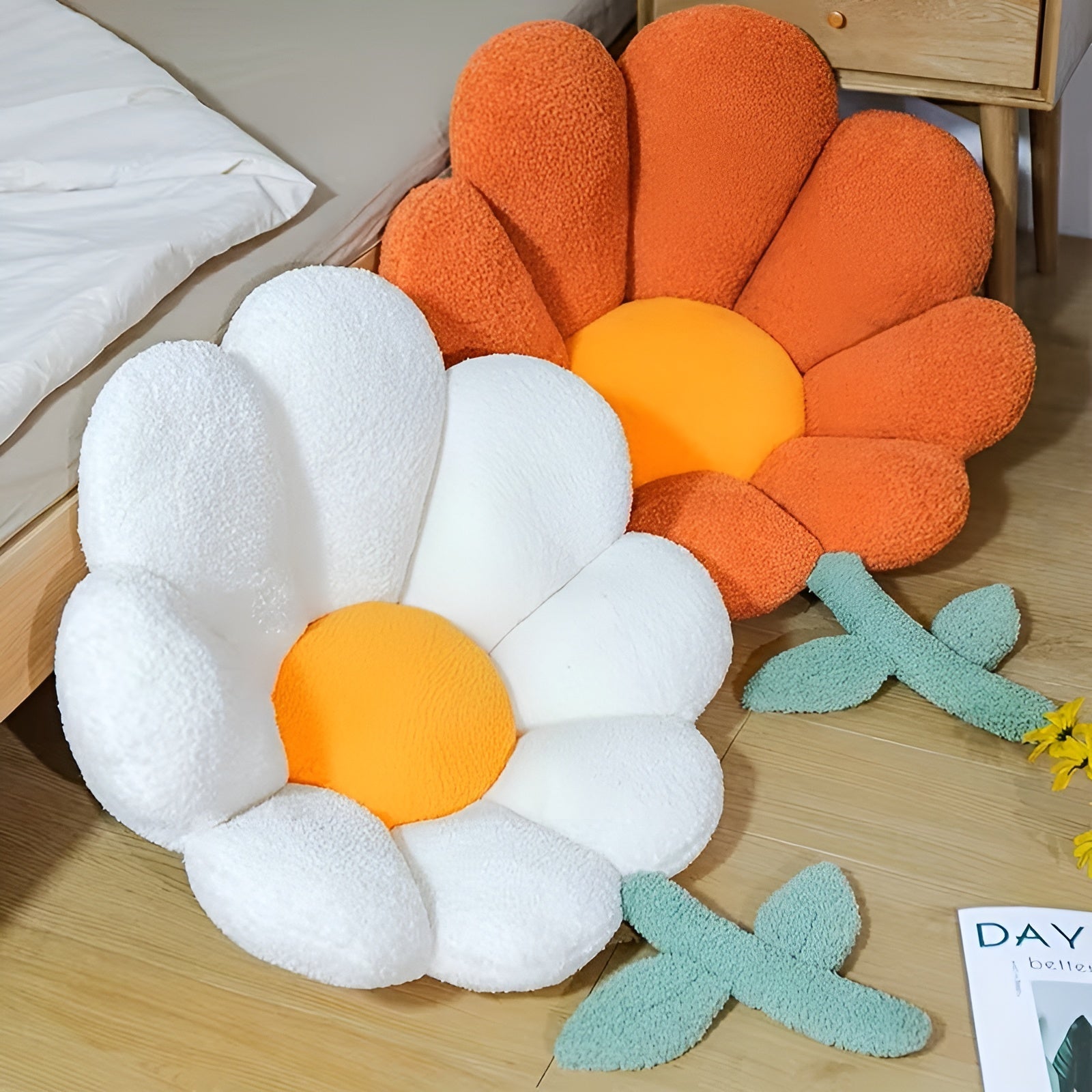 Blumenkissen Sitzkissen – Weich und Gemütlich | Dekoratives Bodenkissen für Sofa Schlafzimmer und Wohnzimmer