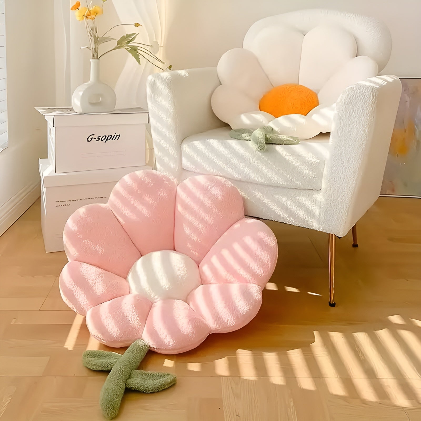 Blumenkissen Sitzkissen – Weich und Gemütlich | Dekoratives Bodenkissen für Sofa Schlafzimmer und Wohnzimmer