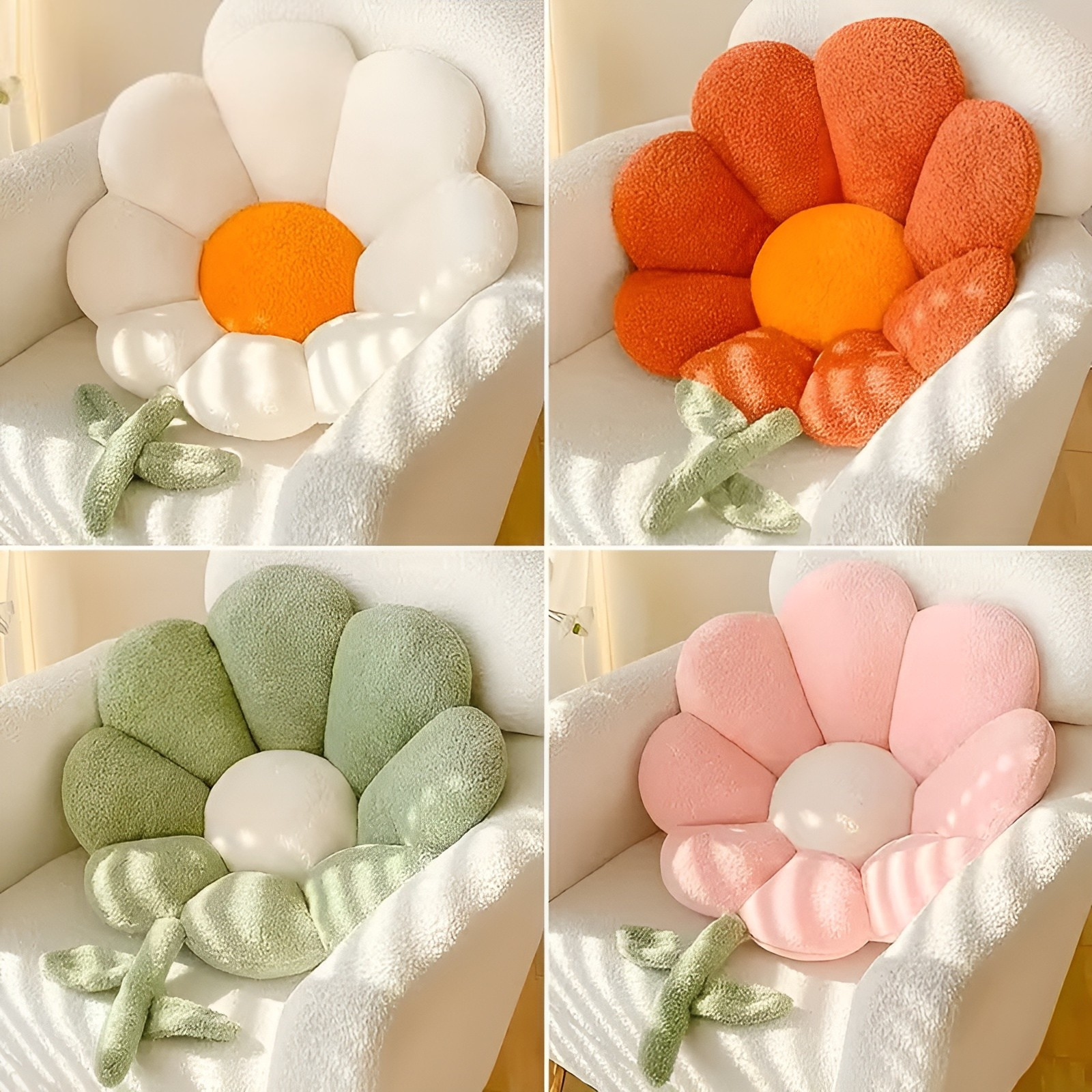 Blumenkissen Sitzkissen – Weich und Gemütlich | Dekoratives Bodenkissen für Sofa Schlafzimmer und Wohnzimmer