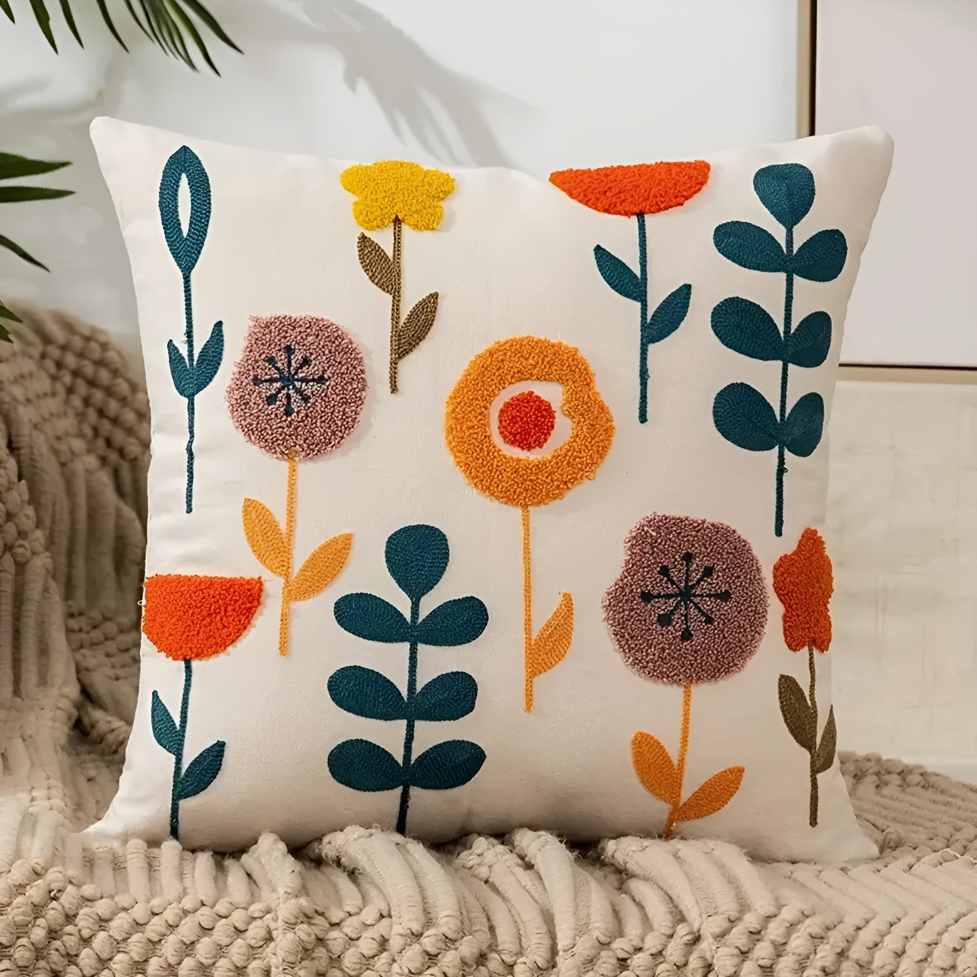 Blumenkissenbezug Dekorativ – Weich und bequem | Stilvolle Wohnzimmerdekoration - C / 45 x 45 cm - Bettwäsche-Set