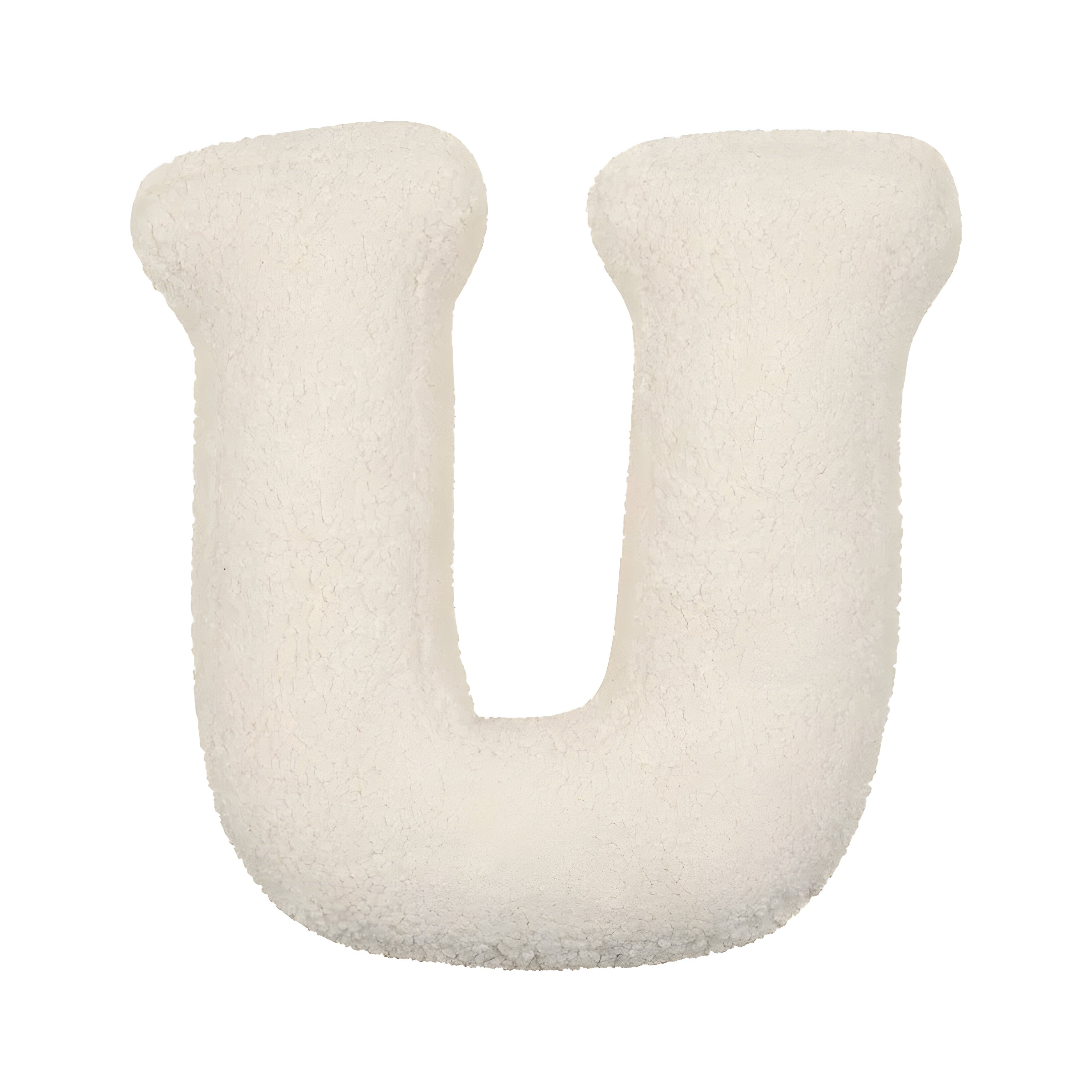 Buchstaben-Kissen aus Plüsch- Personalisierbare Kuscheldeko für Sofa oder Kinderzimmer - U - Kissen