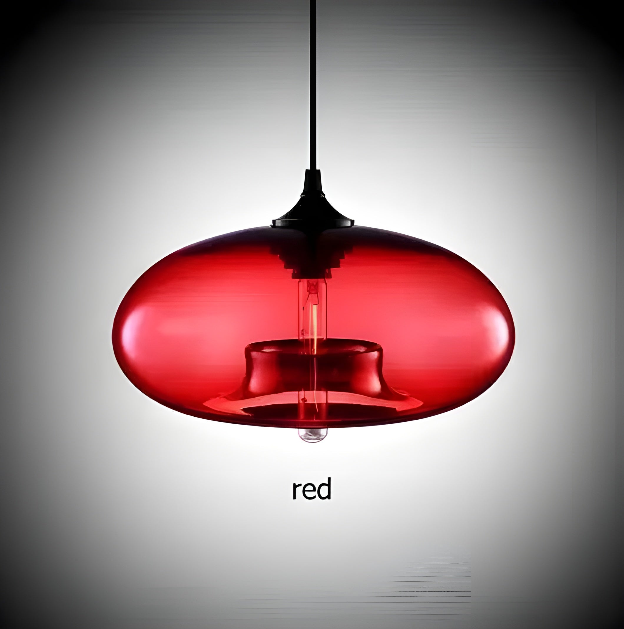 Bunte Glas-Pendelleuchte – Moderne nordische Beleuchtung für gemütliche Räume - Rot - Pendelleuchte