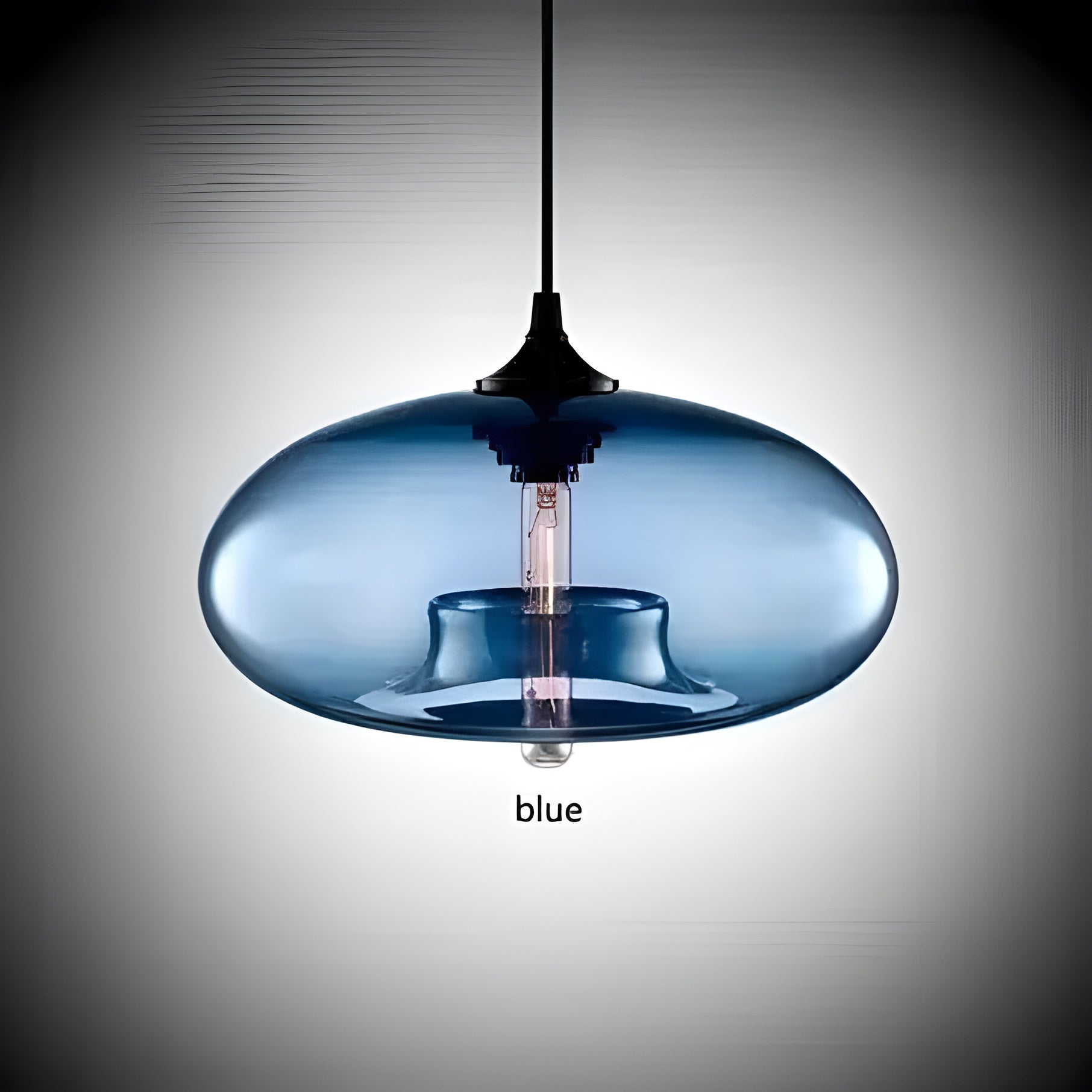 Bunte Glas-Pendelleuchte – Moderne nordische Beleuchtung für gemütliche Räume - Blau - Pendelleuchte