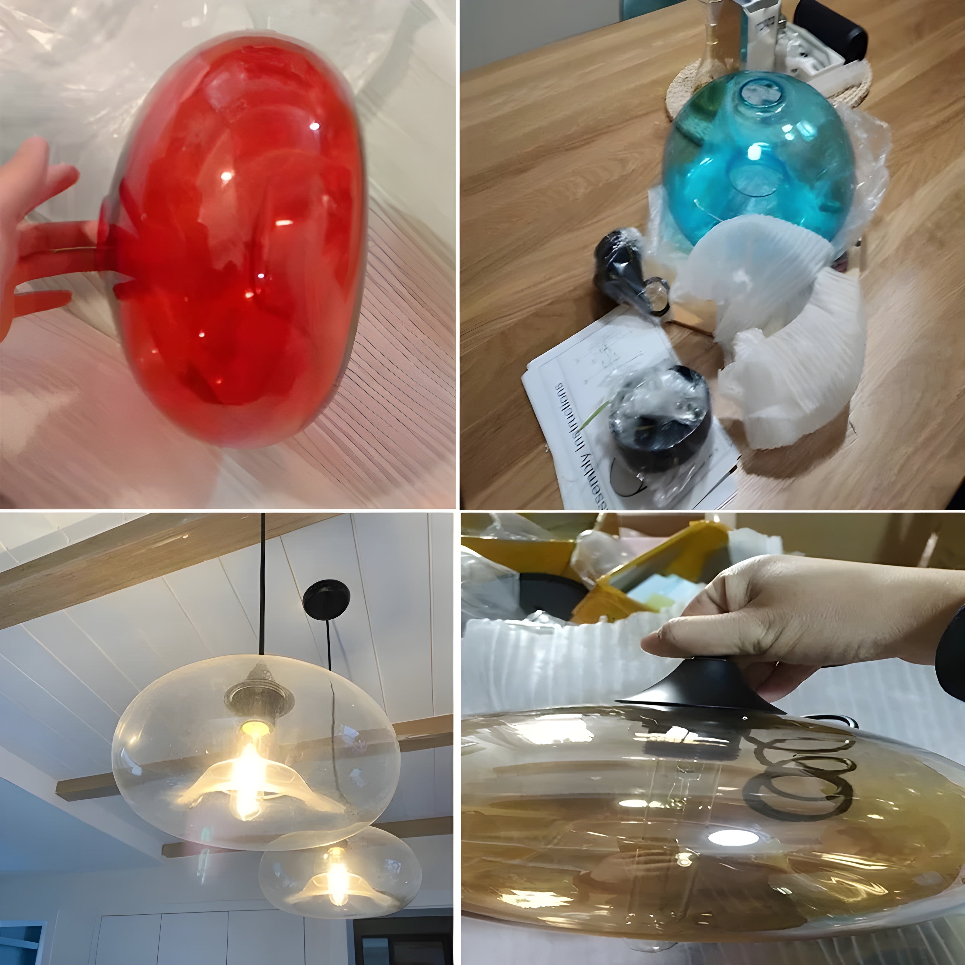 Bunte Glas-Pendelleuchte – Moderne nordische Beleuchtung für gemütliche Räume - Pendelleuchte
