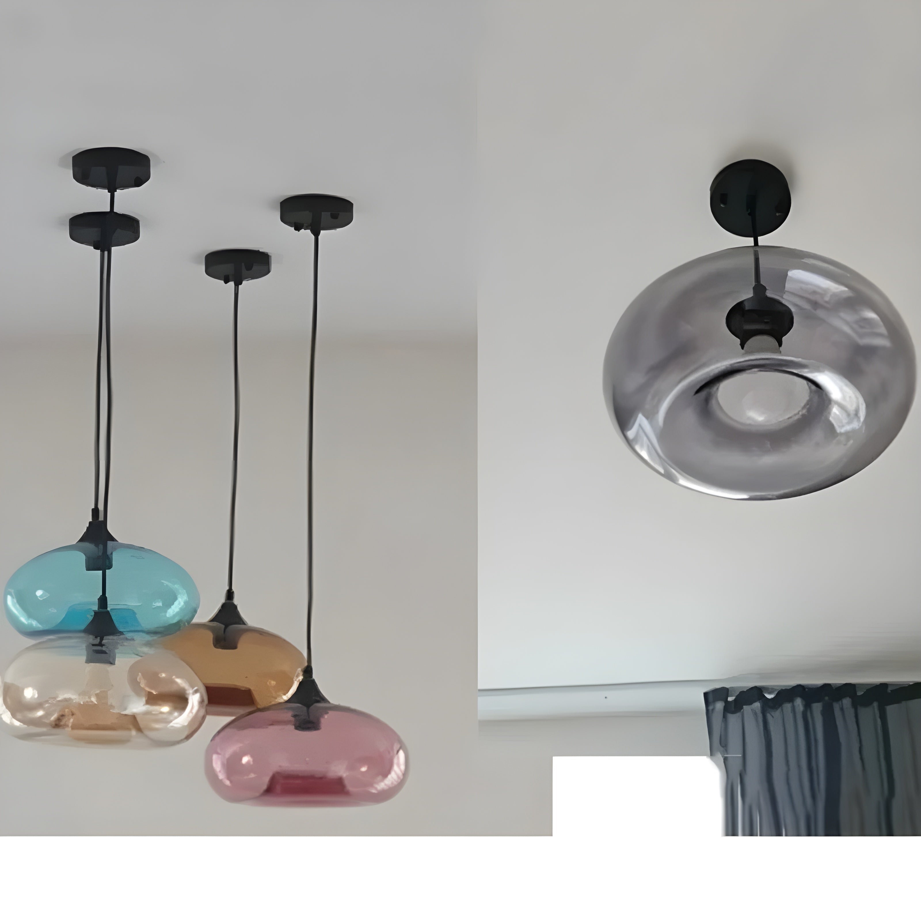 Bunte Glas-Pendelleuchte – Moderne nordische Beleuchtung für gemütliche Räume - Pendelleuchte