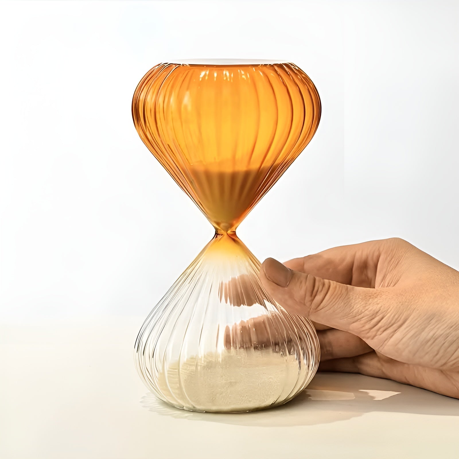 Sanduhr mit grauen Streifen (15 oder 30 Minuten) – Dekorativ und Entspannend | Stilvolle Zeitmessung für Zuhause