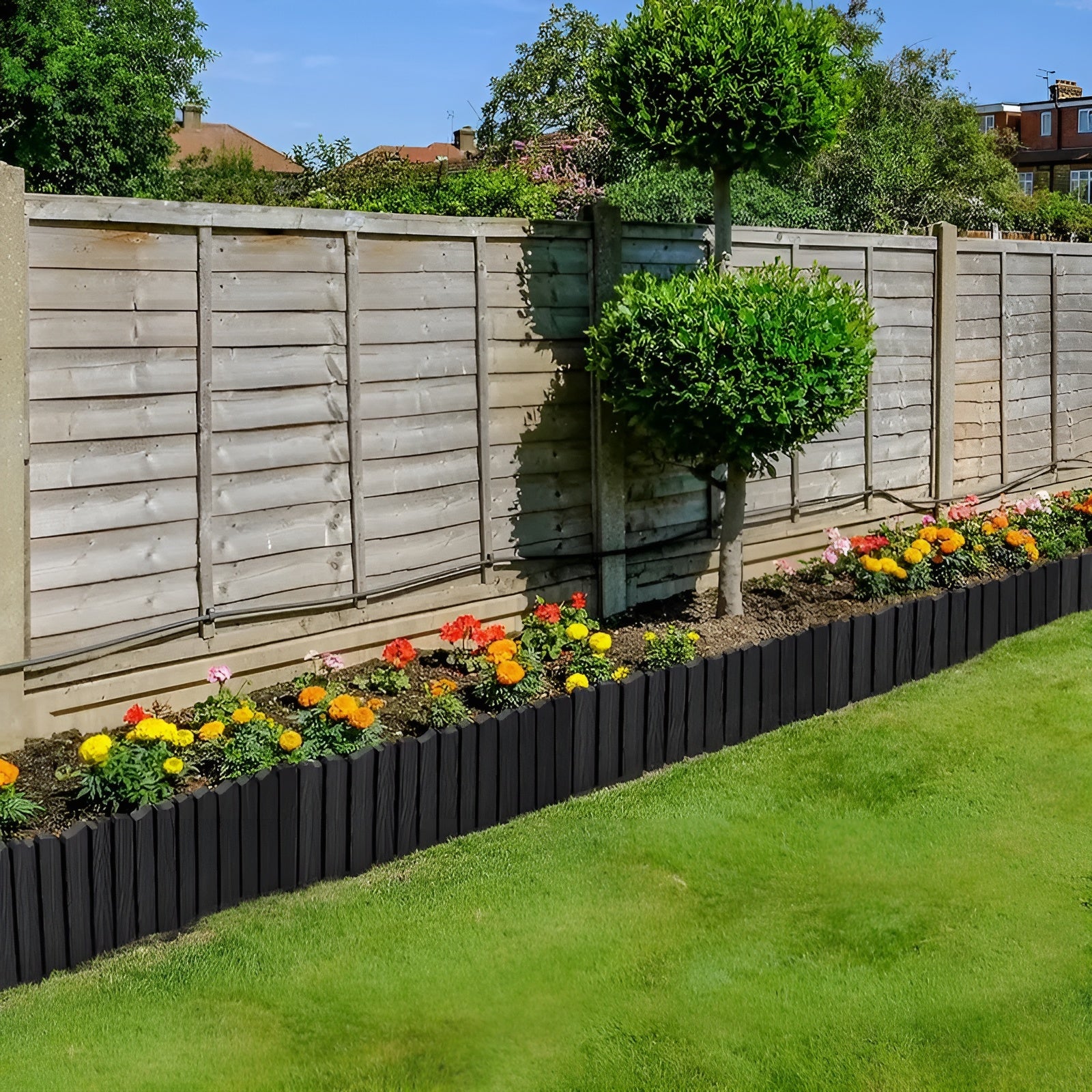 Beetumrandung für Blumen – Dekorative Gartenpalisade | Perfekt für kleine Beete und Gartendeko