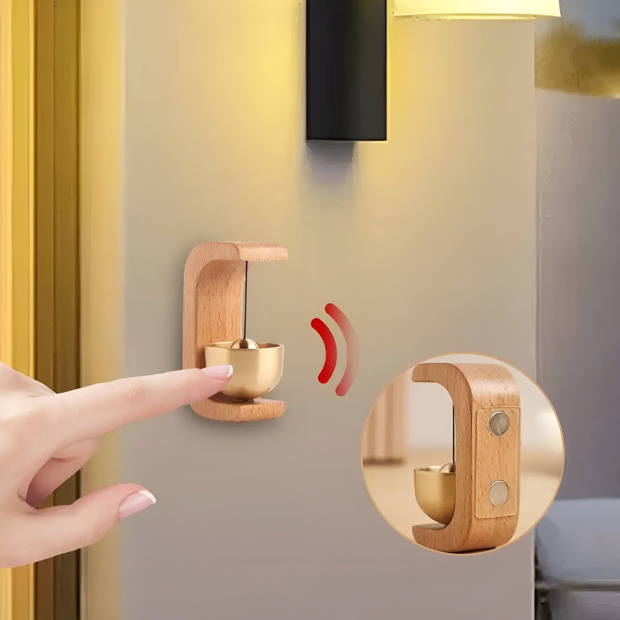 Melodic Doorbell - Dekoratives Holz Selbstklebende Japanischen Stil Türklingel - Elegare