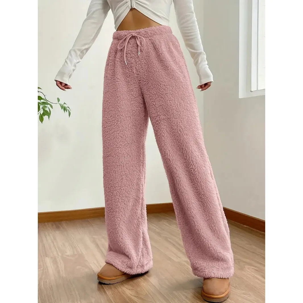 Freya Pants - Warme und bequeme Teddybär-Hose mit weitem Bein - Elegare