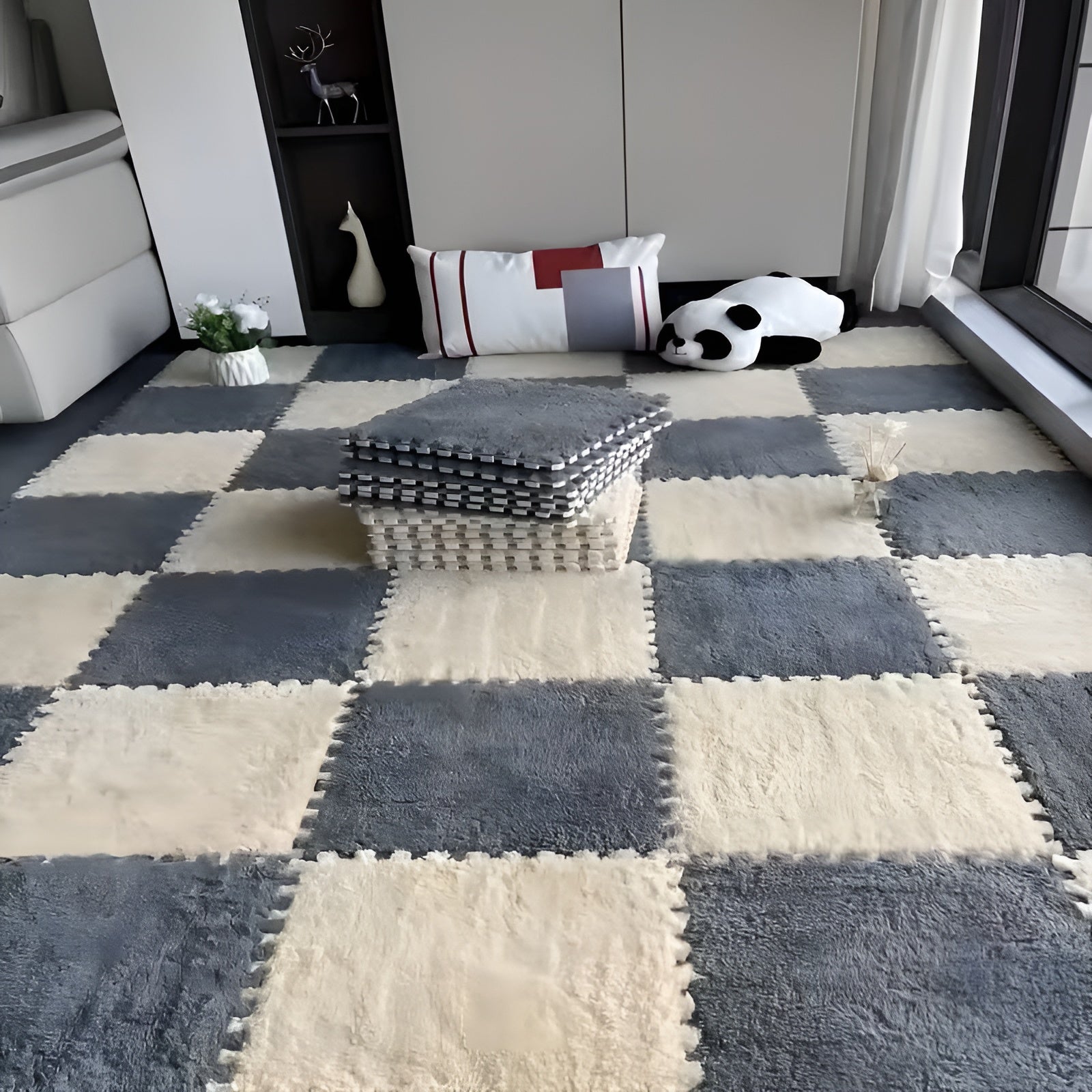 Dicker Flauschiger Teppich – Weich und Gemütlich | Perfekt für Schlafzimmer Wohnzimmer & Haustiere - Teppich