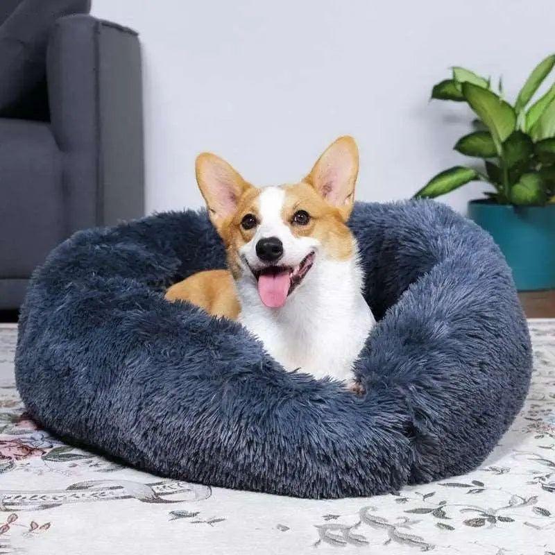 Calmzy – Flauschiges beruhigendes Bett für Haustiere - 40 CM / Dunkelgrau - Haustierbedarf