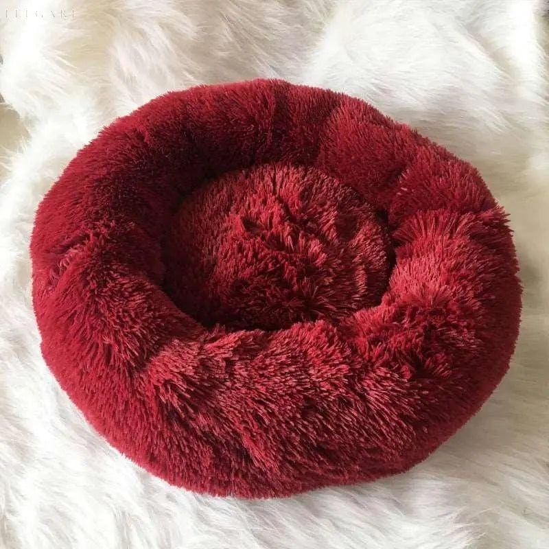 Calmzy – Flauschiges beruhigendes Bett für Haustiere - 40 CM / Rot - Haustierbedarf